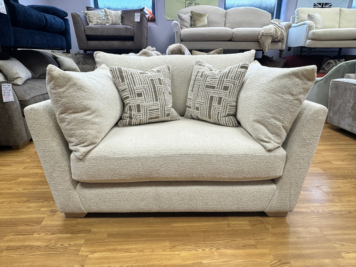 Tallulah large loveseat in cosy cream boucle fabric