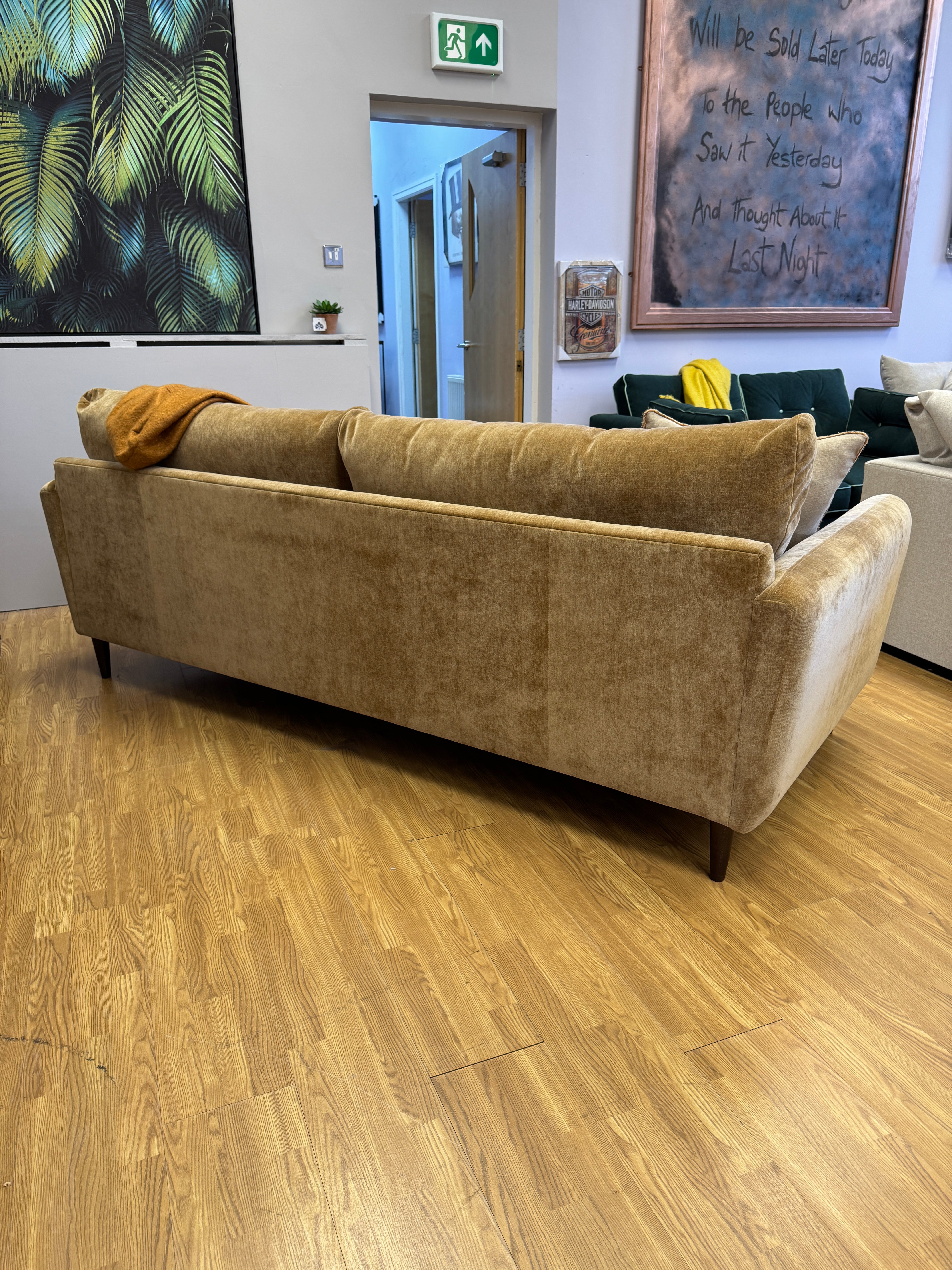 Stella large 4 seater sofa in Honey chenille fabric