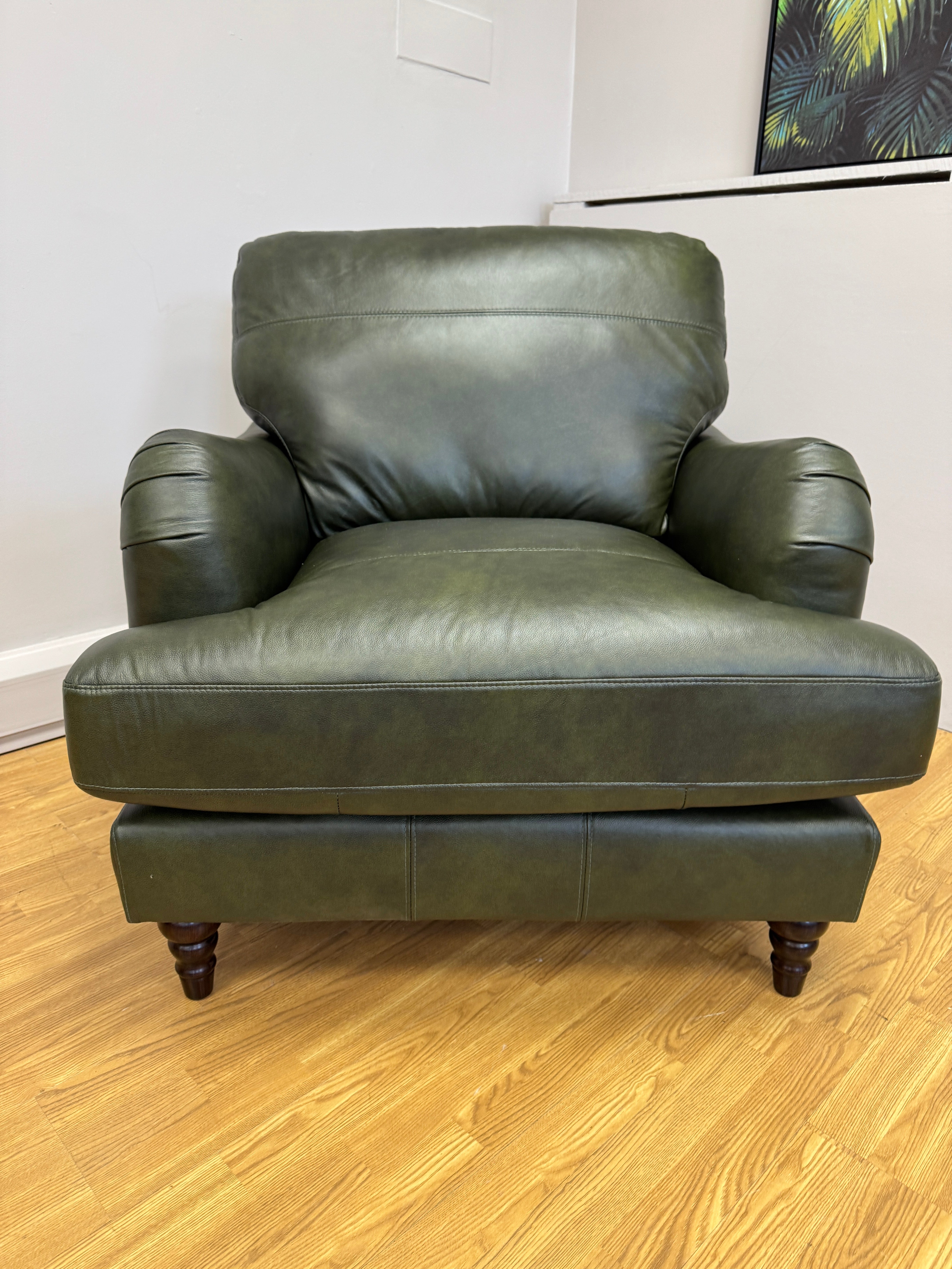 Ballina standard armchair in Turino Green leather