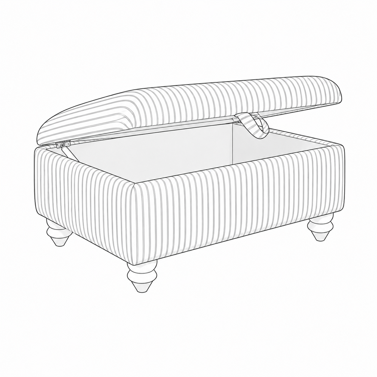 Padstow storage footstool