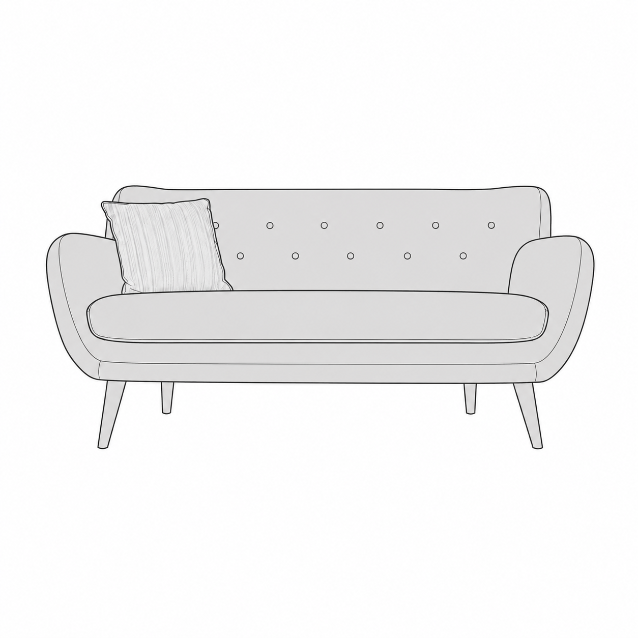 Samantha medium slim bench seat sofa