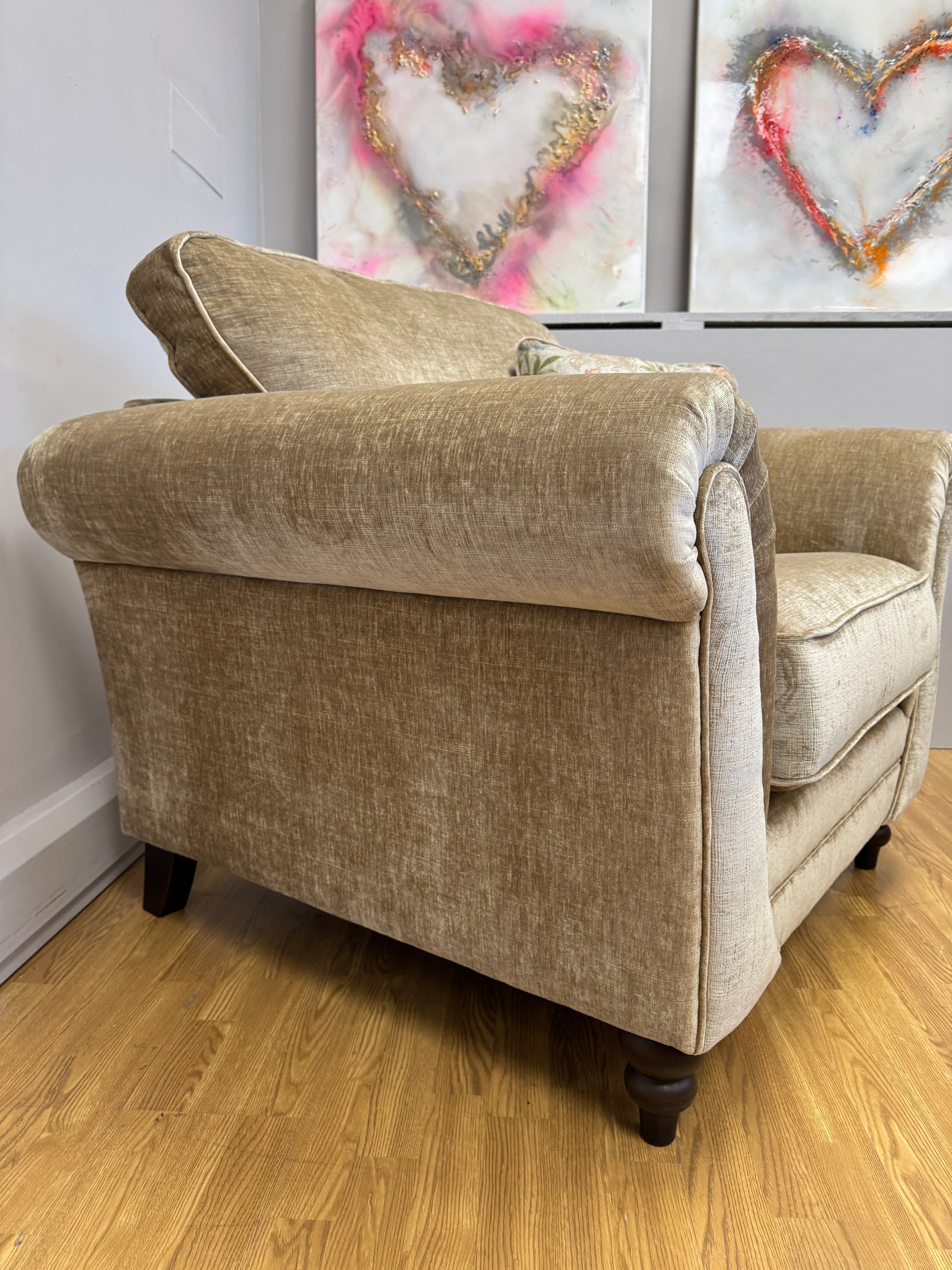 Danbury armchair in Dion Sand textured chenille fabric