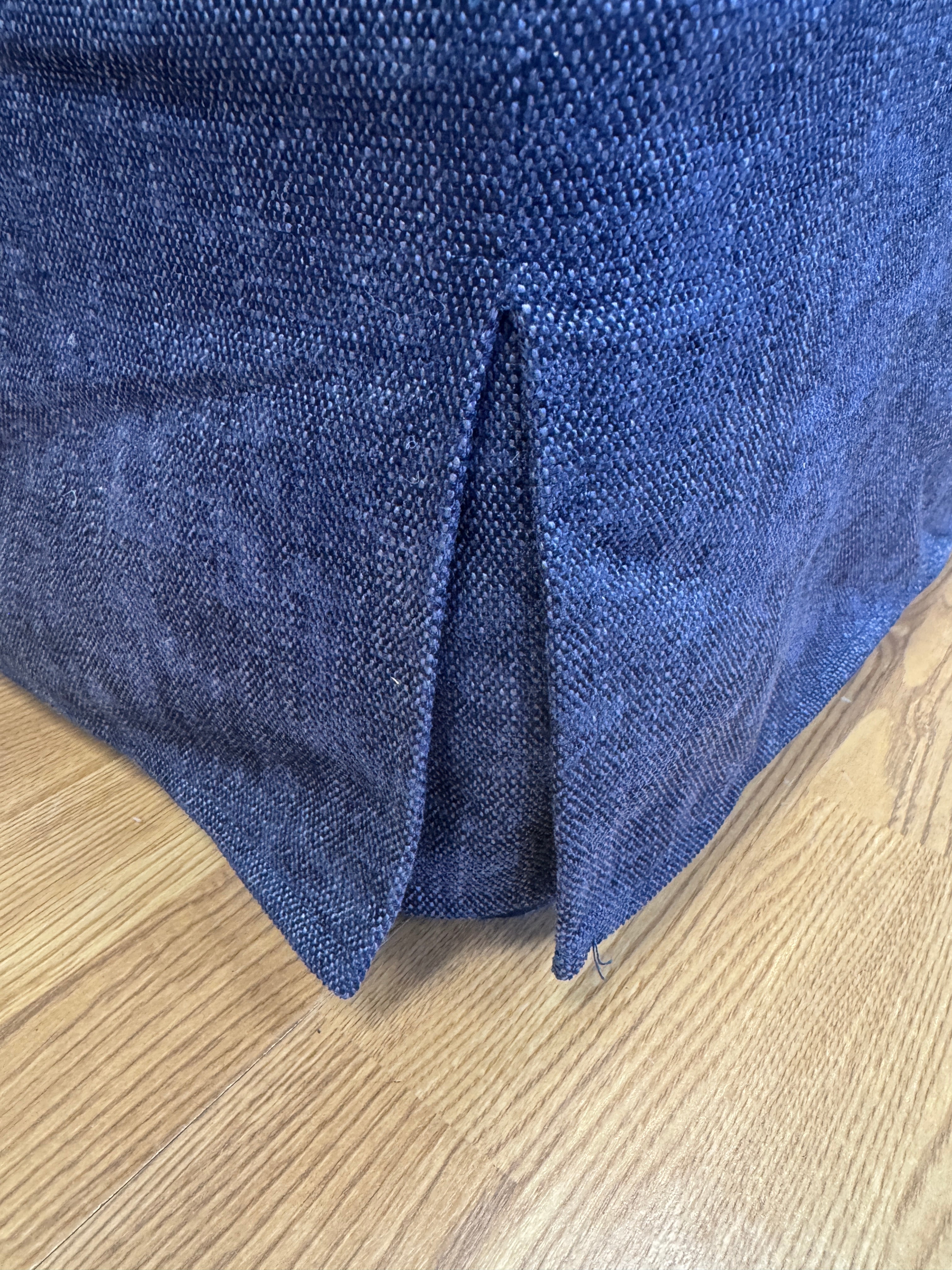 Deverill 3 seater armless sofa with removable covers in Navy cotton weave