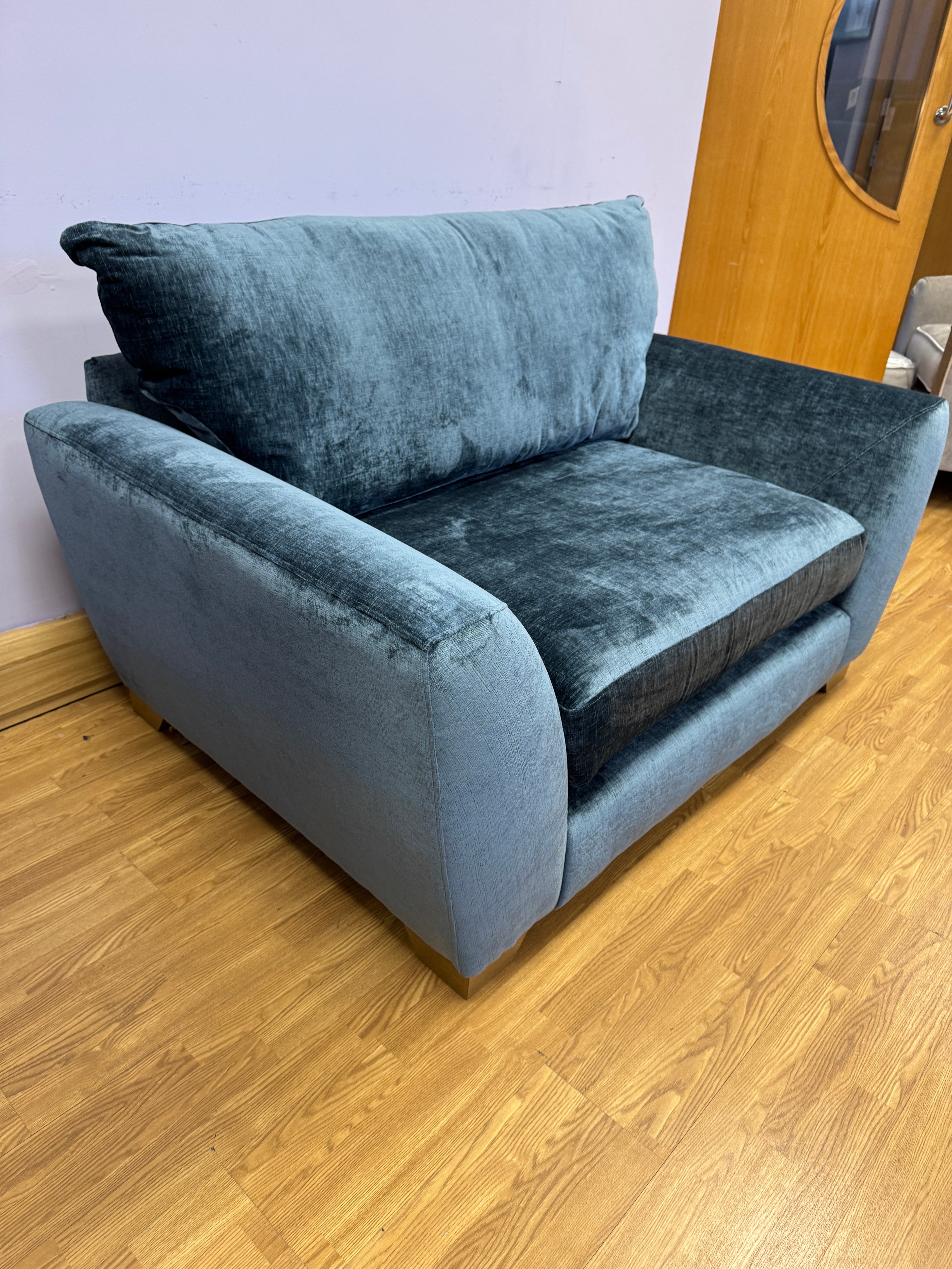 Mala large loveseat in Dion Capri textured chenille fabric