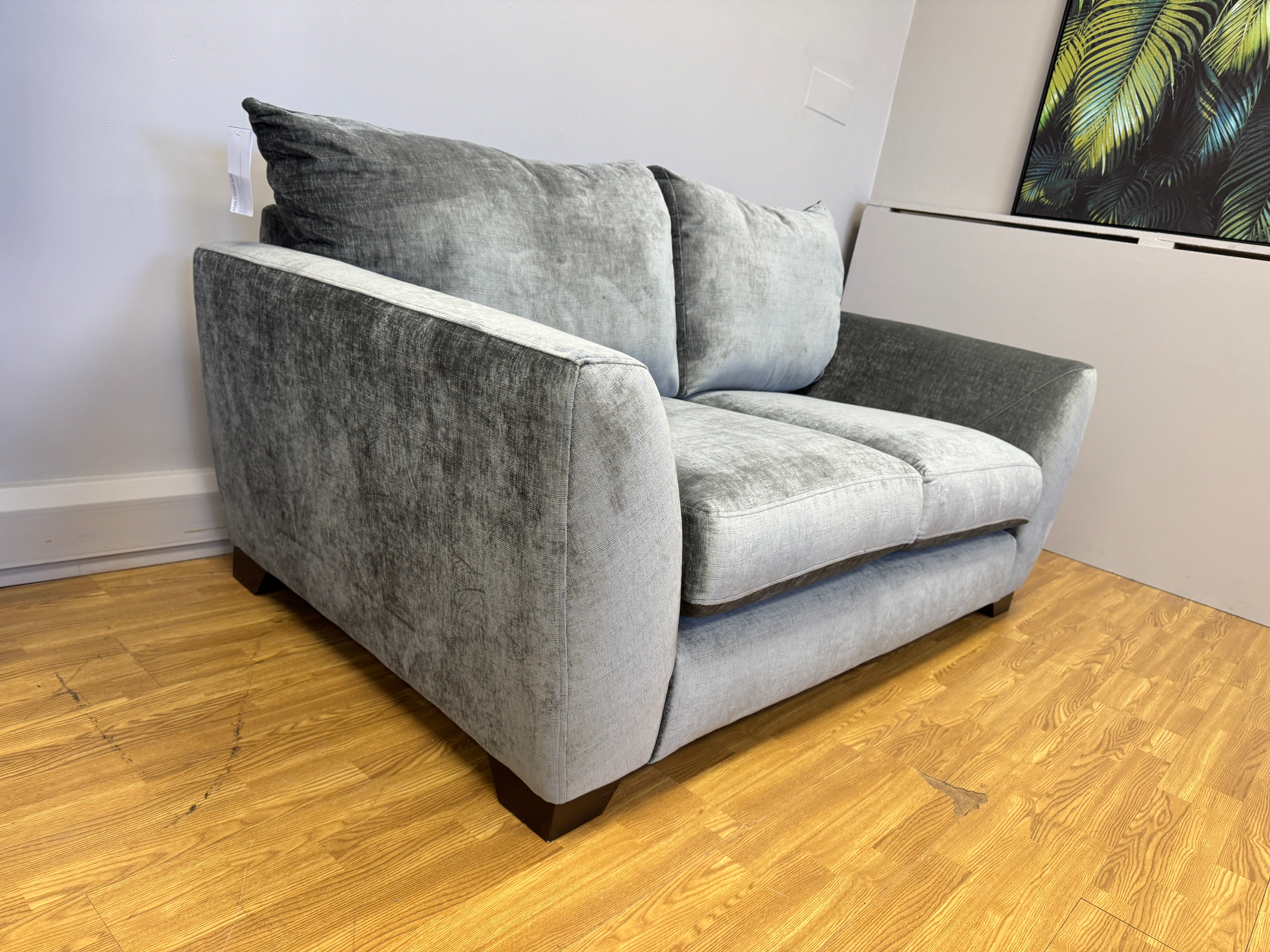 Mala 2 seater standard back sofa in Dion Flagstone (charcoal grey) chenille fabric