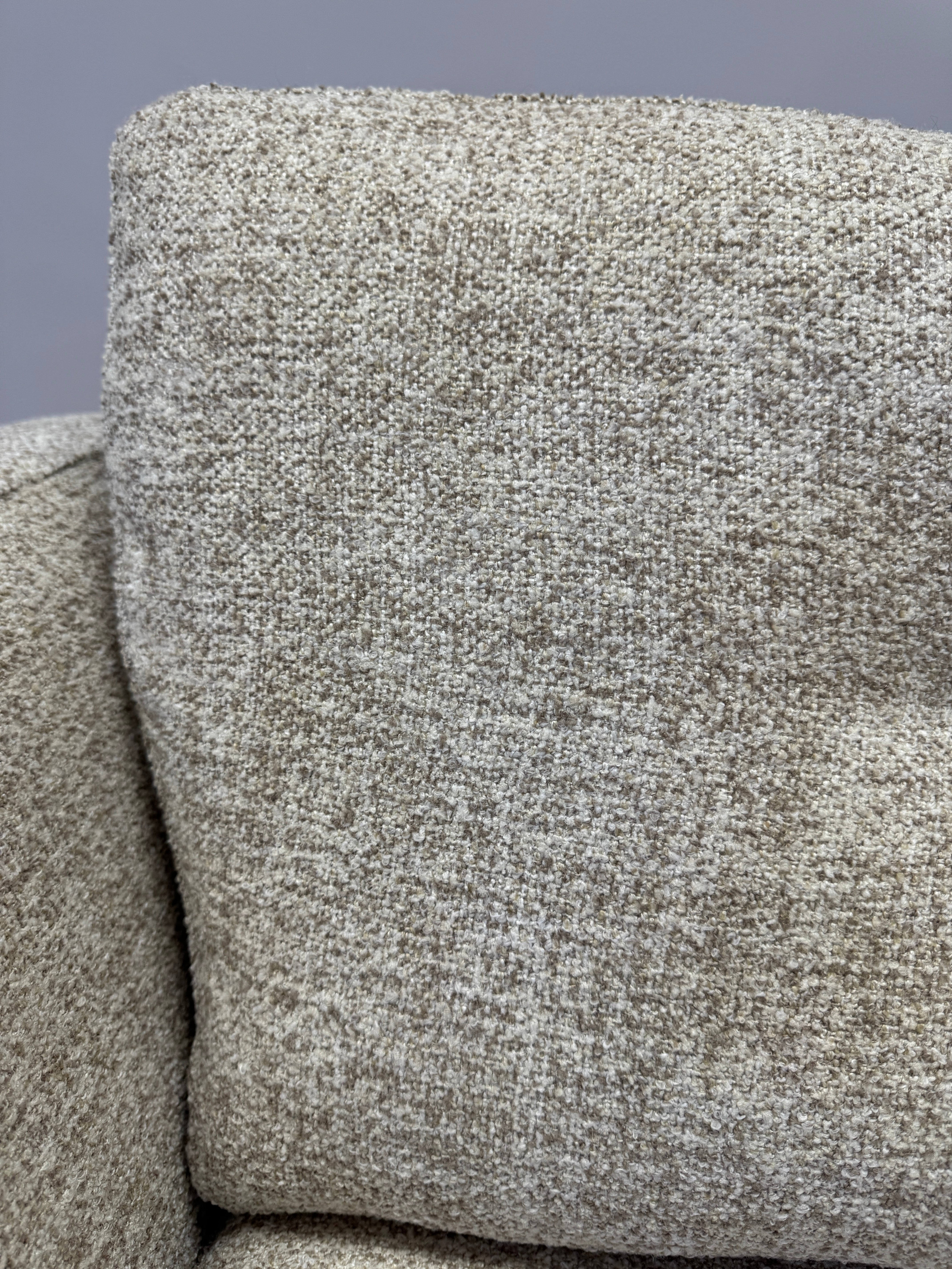 Mateo loveseat in mixed boucle weave natural fabric
