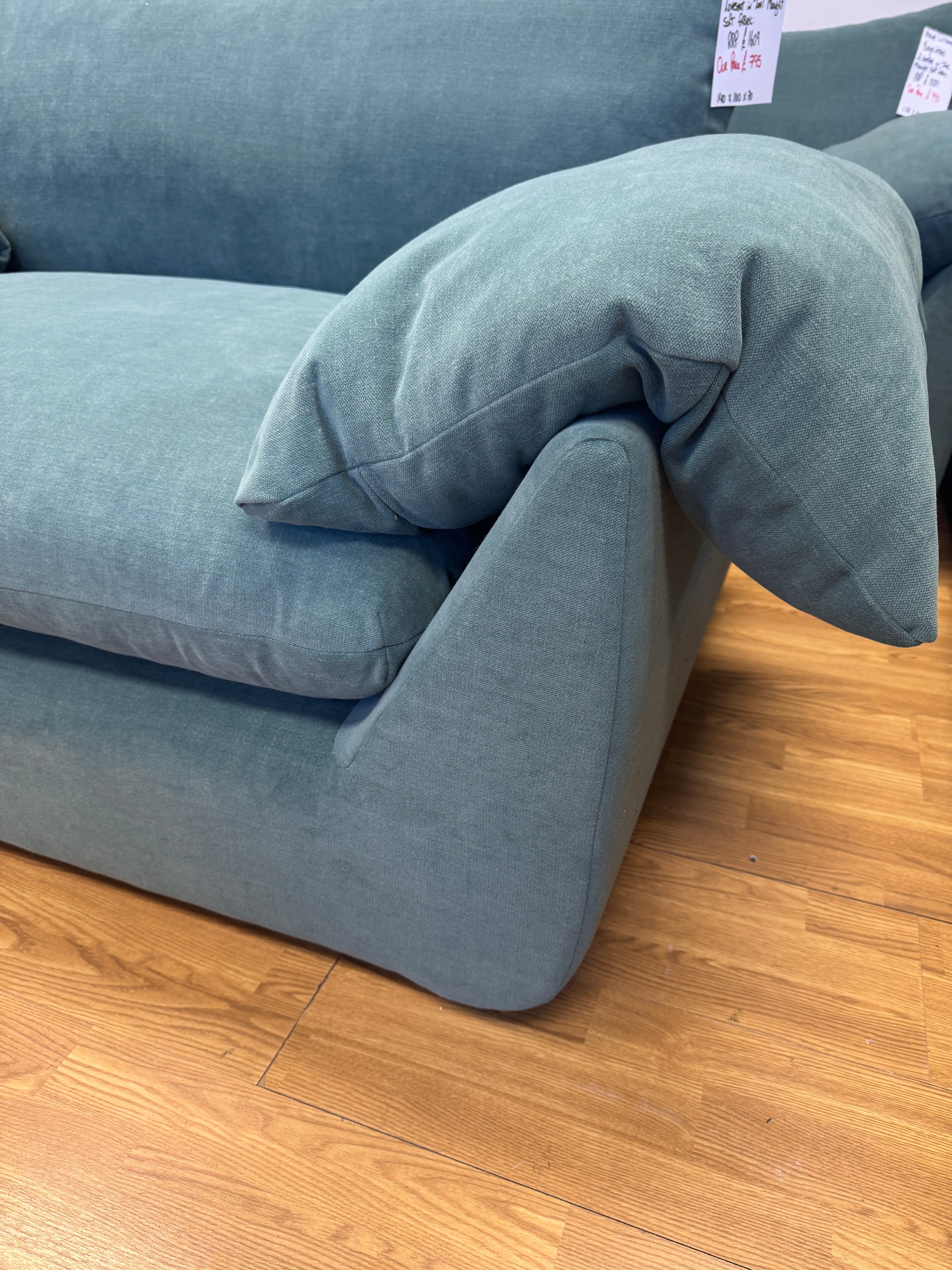 Bayswater 2 seater sofa in Teal Midnight soft fabric