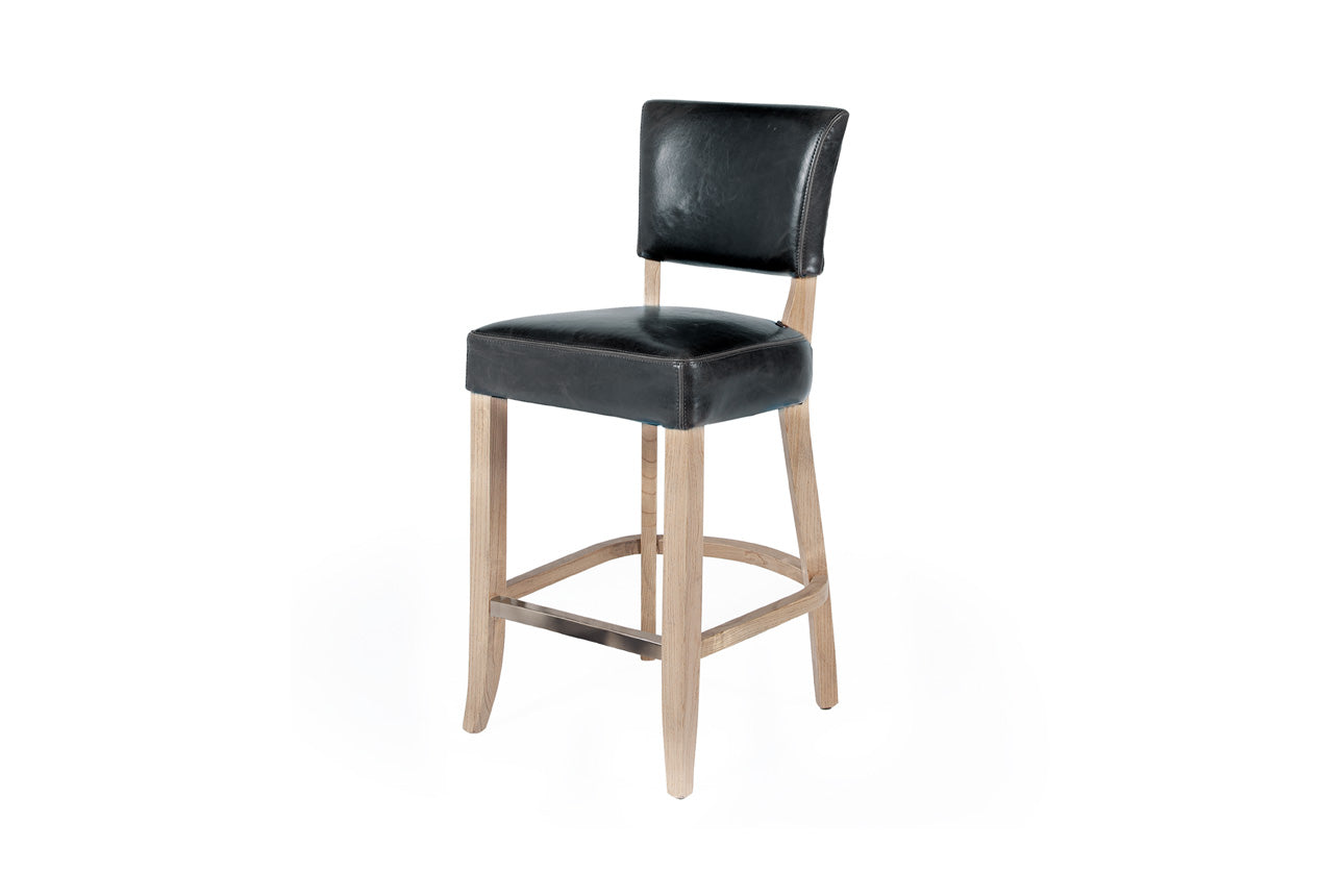 Duke leather bar stool