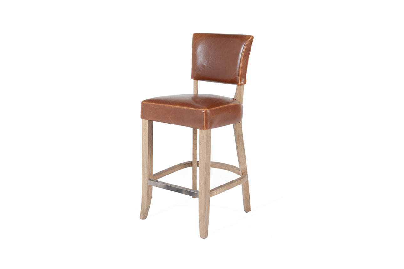 Duke leather bar stool