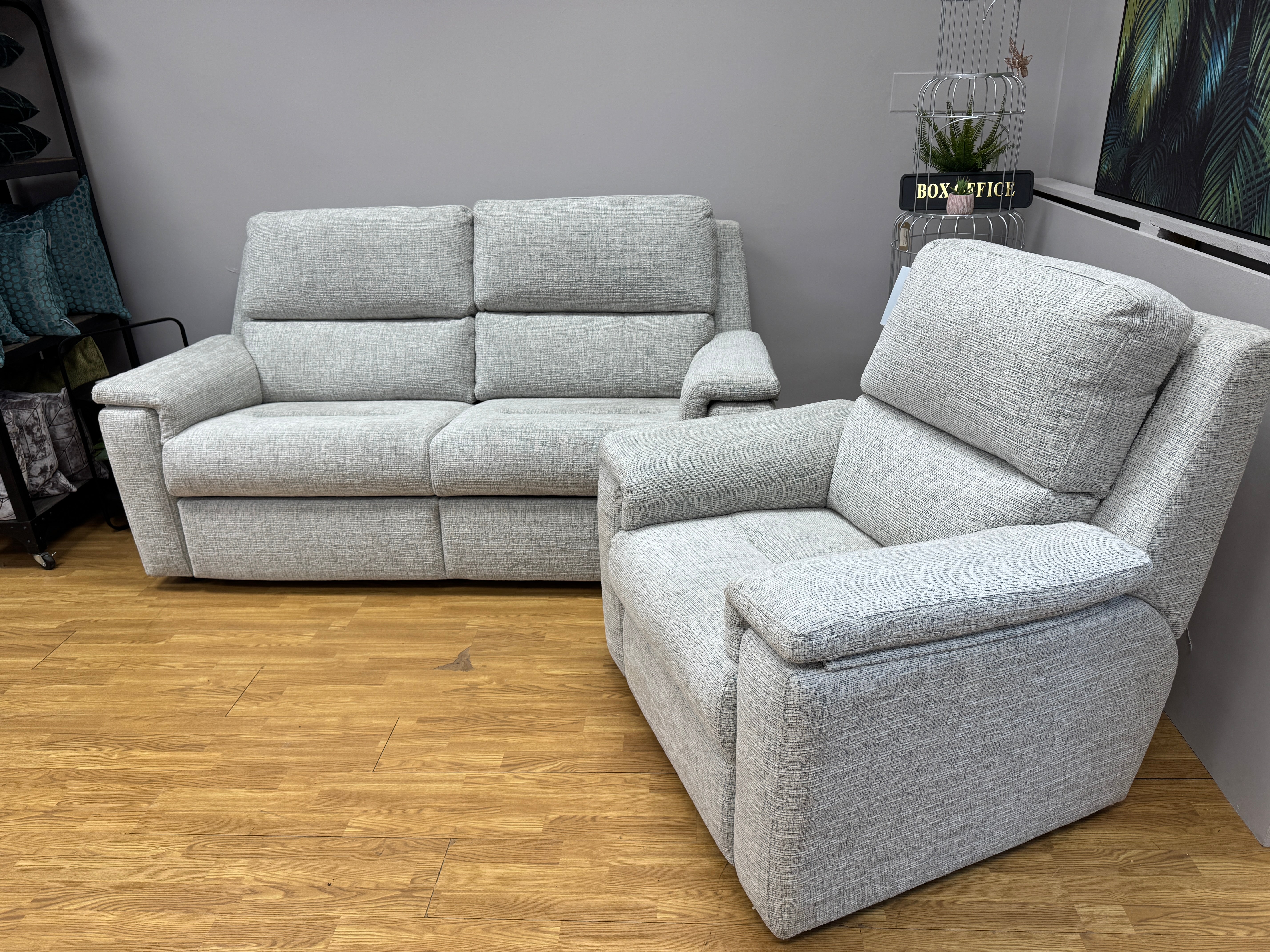 G Plan Harper standard armchair in Could mix weave fabric