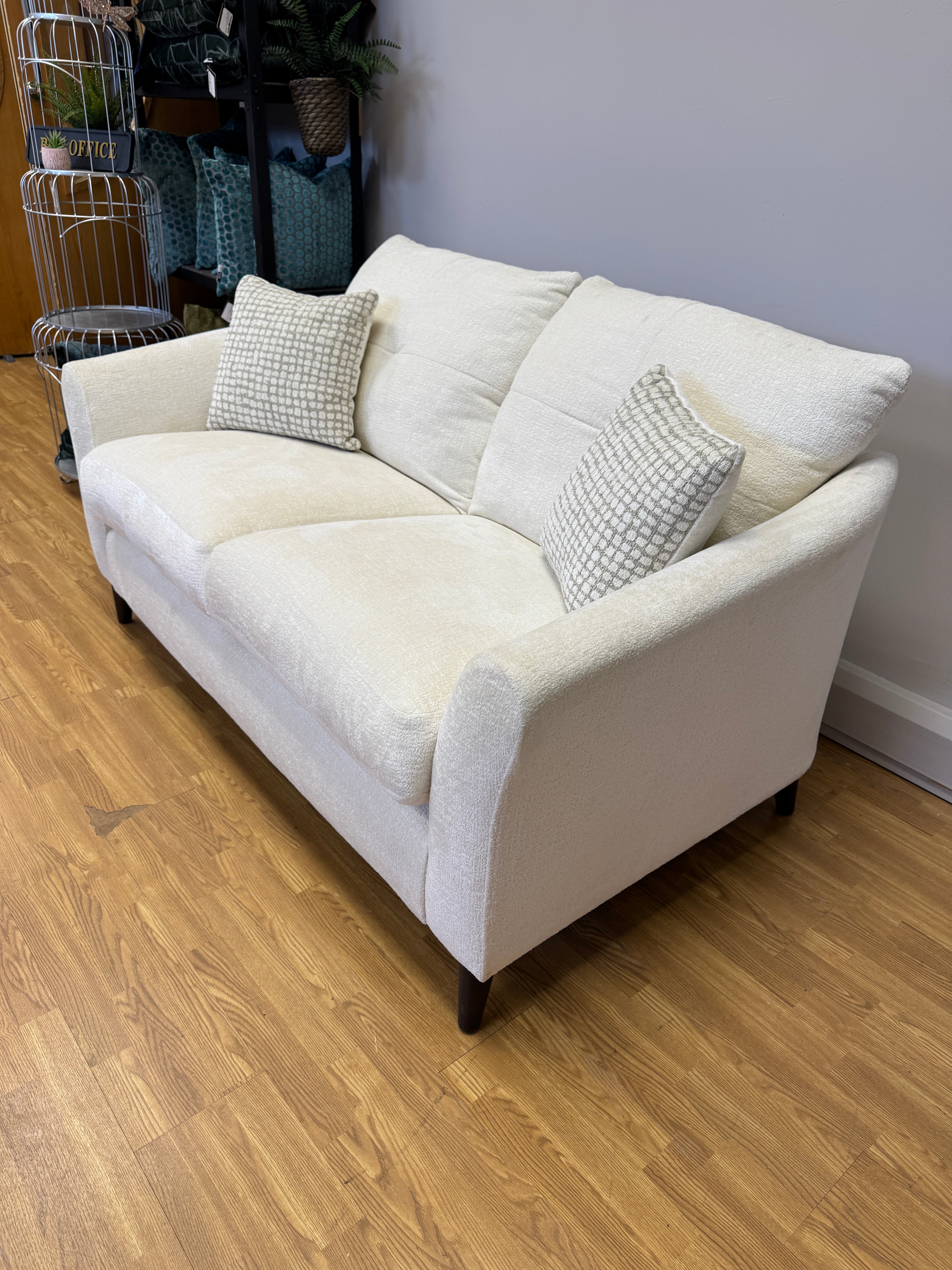 Molly 2 seater sofa in Rory Milk soft fabric