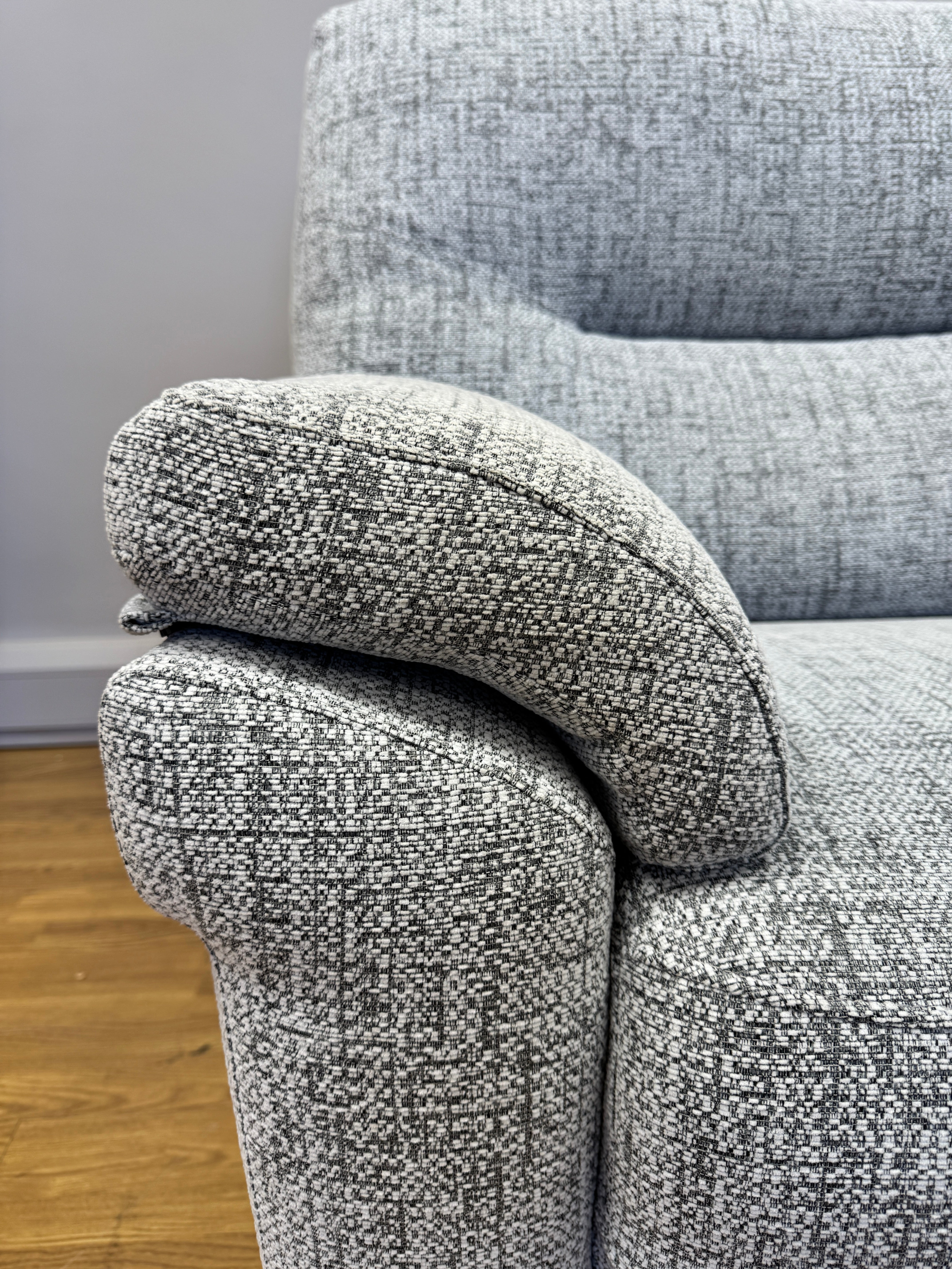 Seattle 2 seater sofa in Harbour slate grey mix weave fabric