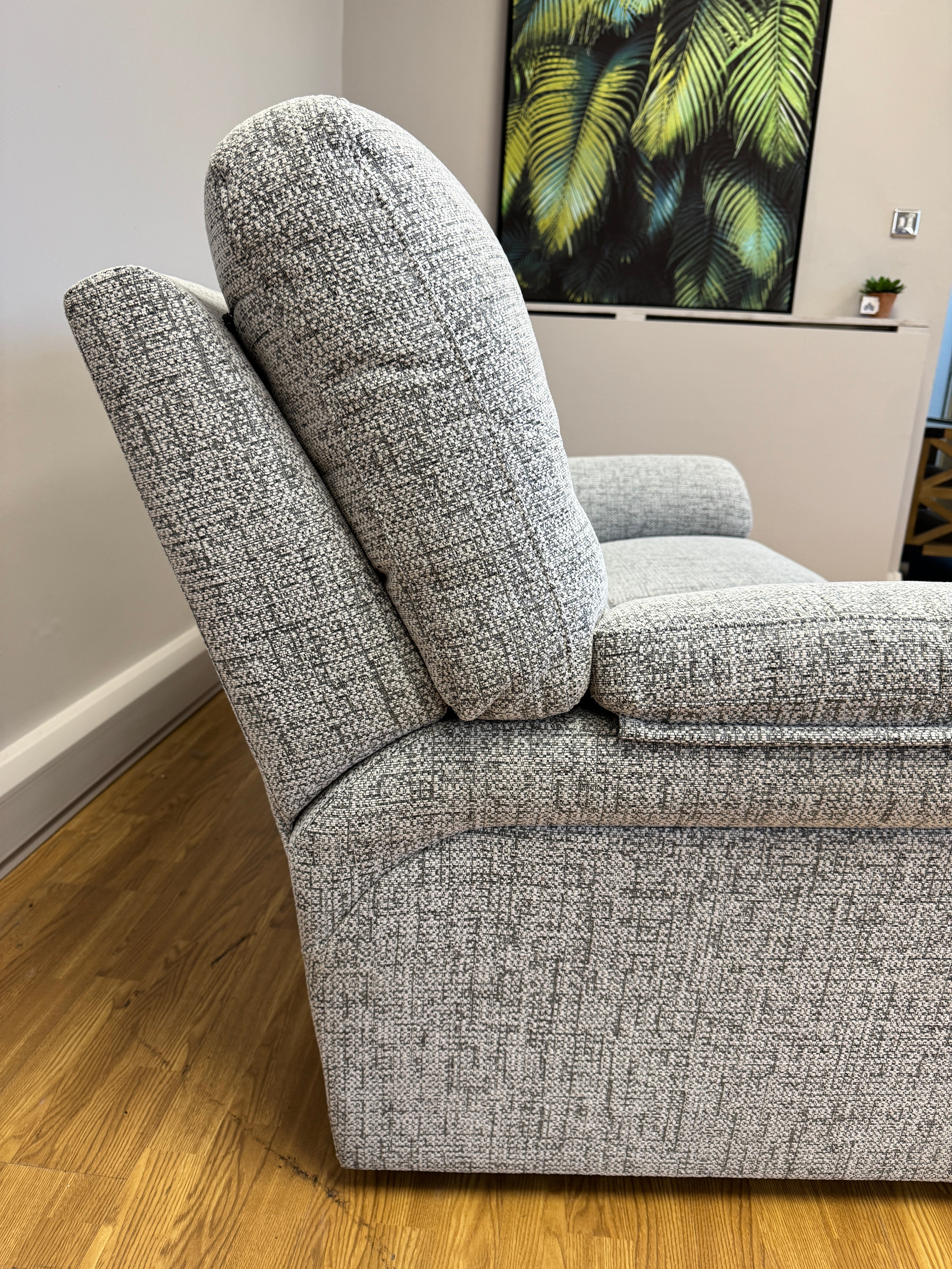 Seattle 2 seater sofa in Harbour slate grey mix weave fabric