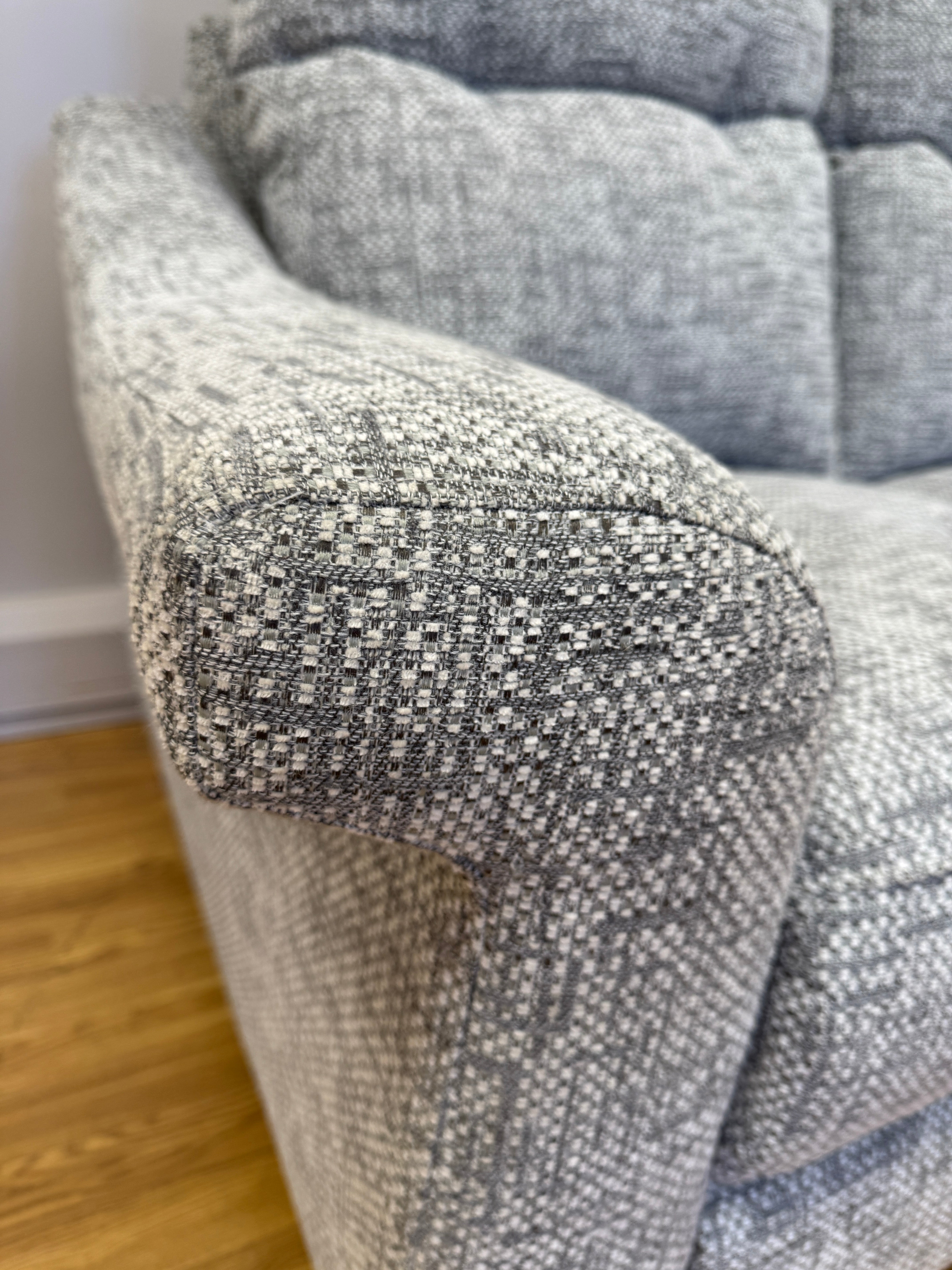 Riley 2 seater sofa in Remco light grey mix weave fabric
