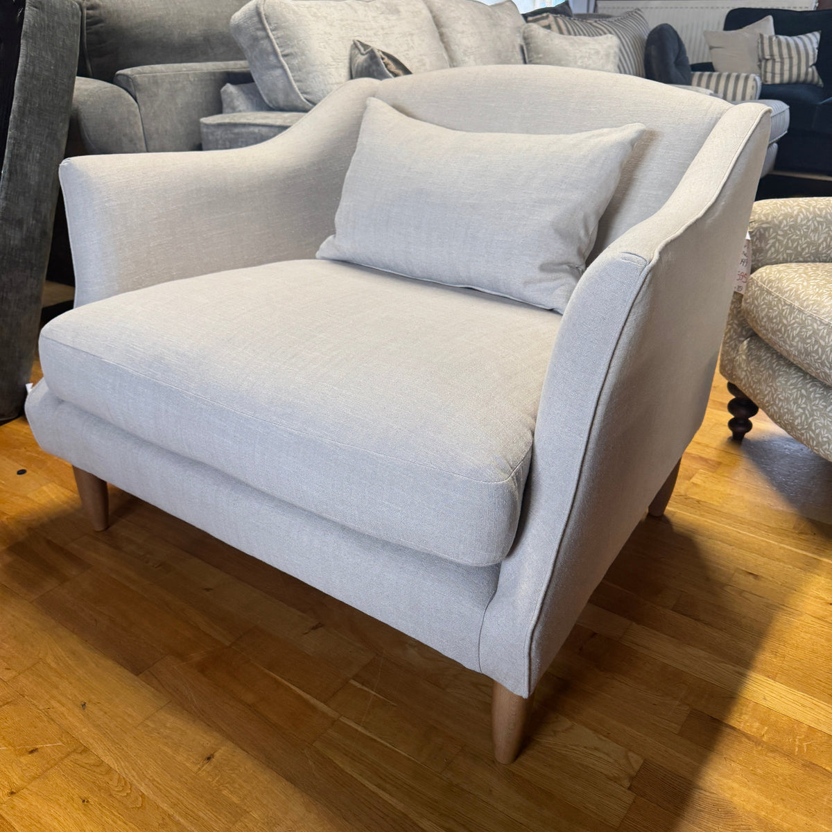 Haygarth loveseat / cuddle chair in natural linen fabric