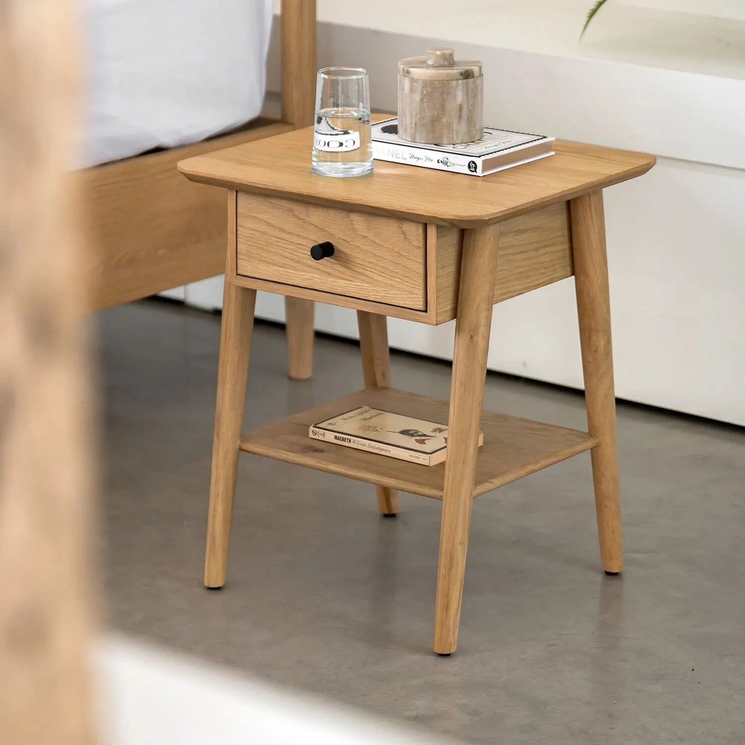 Hayfield 1 Drawer Bedside Table - Natural