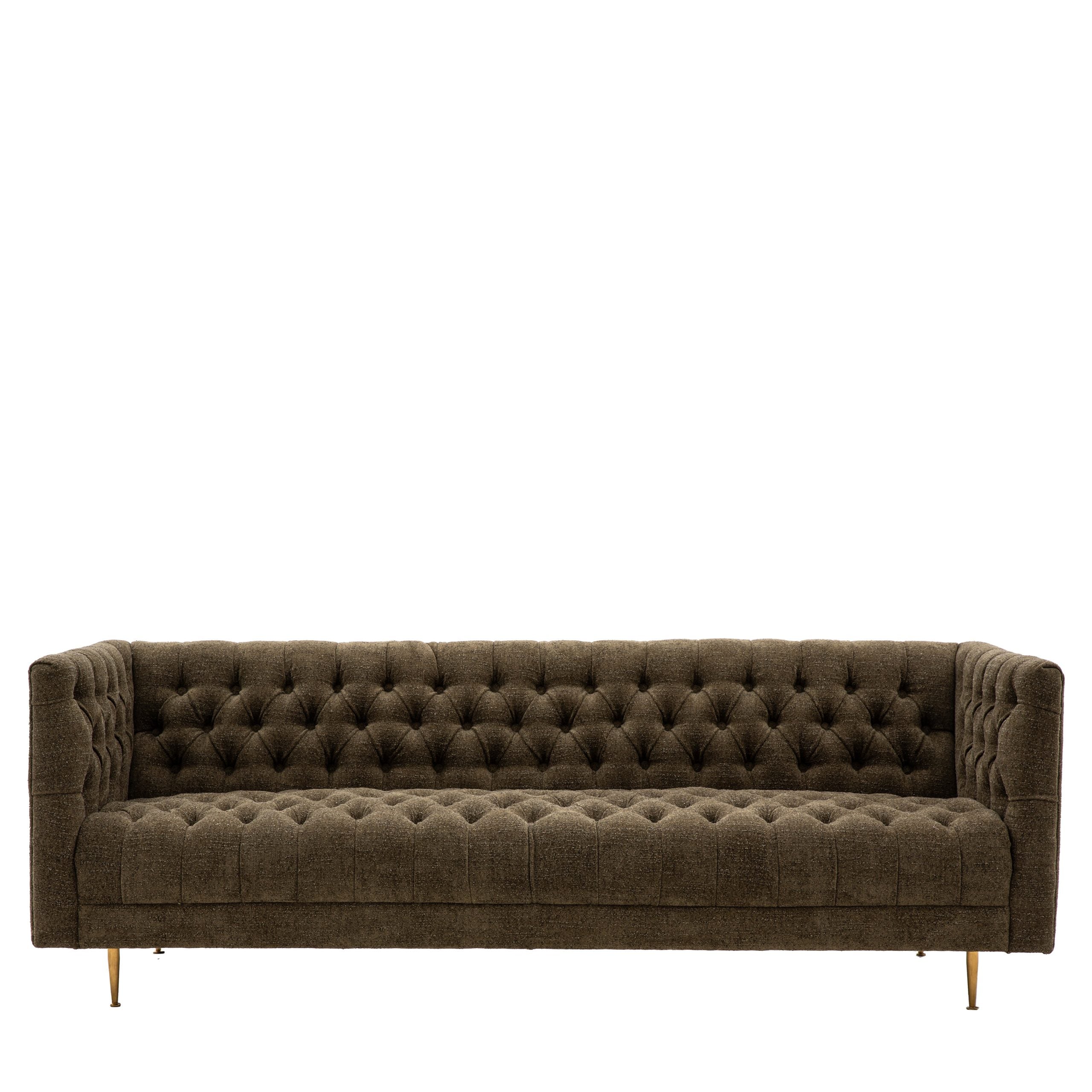 Dalton 3 seater sofa in Moss green boucle fabric
