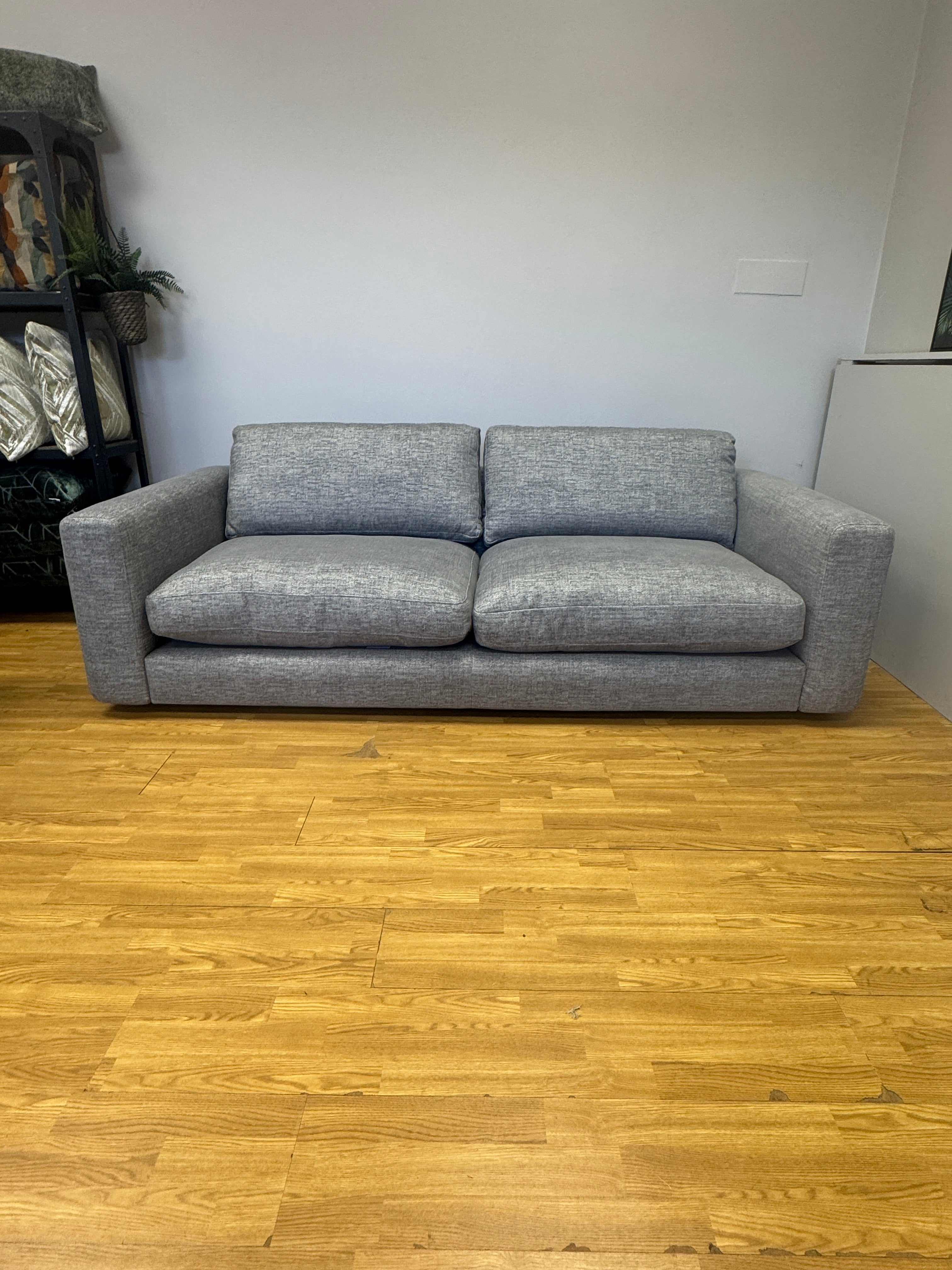 Jobber 4 seater standard back sofa in mid grey soft weave fabric