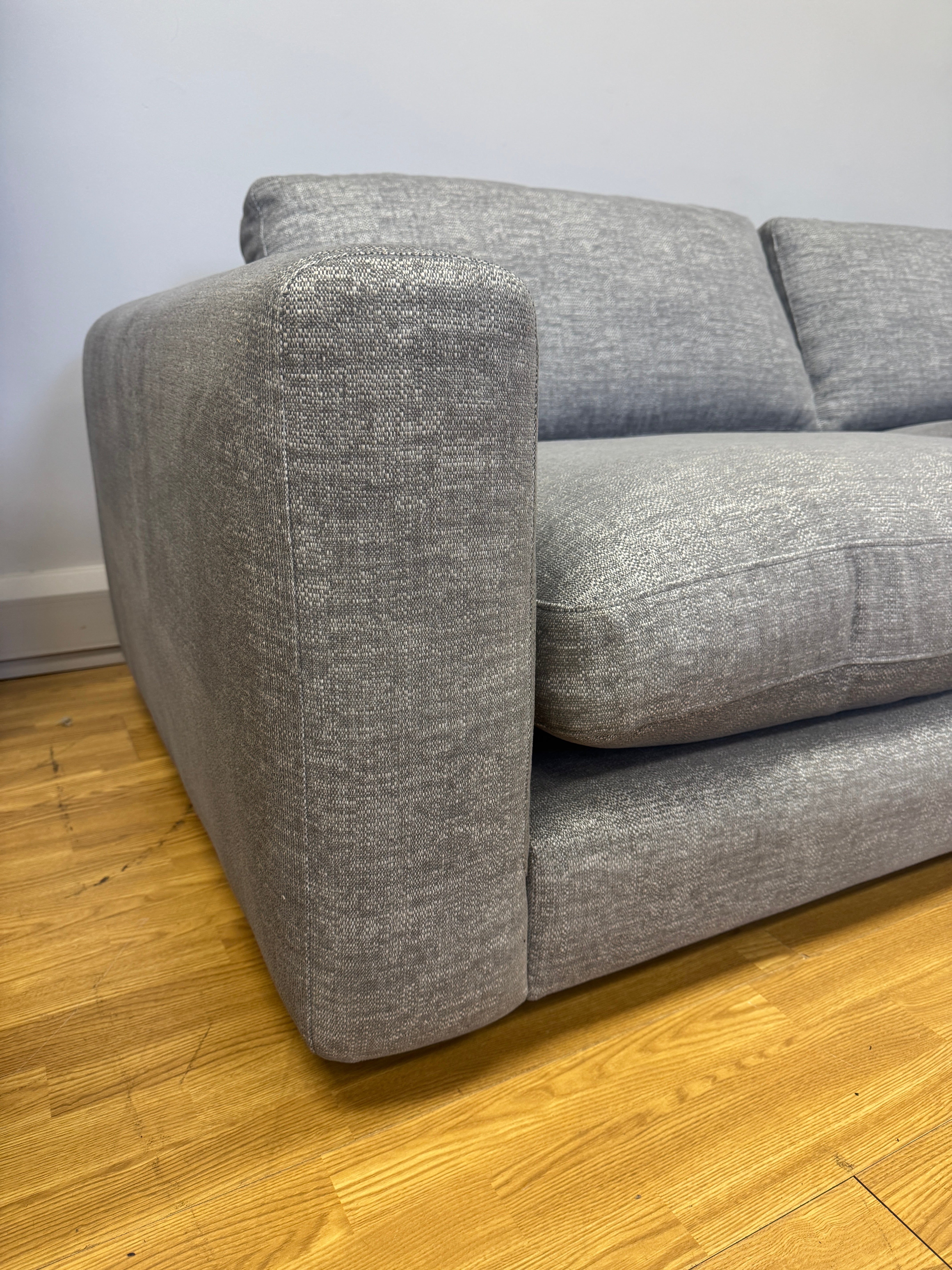 Jobber 4 seater standard back sofa in mid grey soft weave fabric