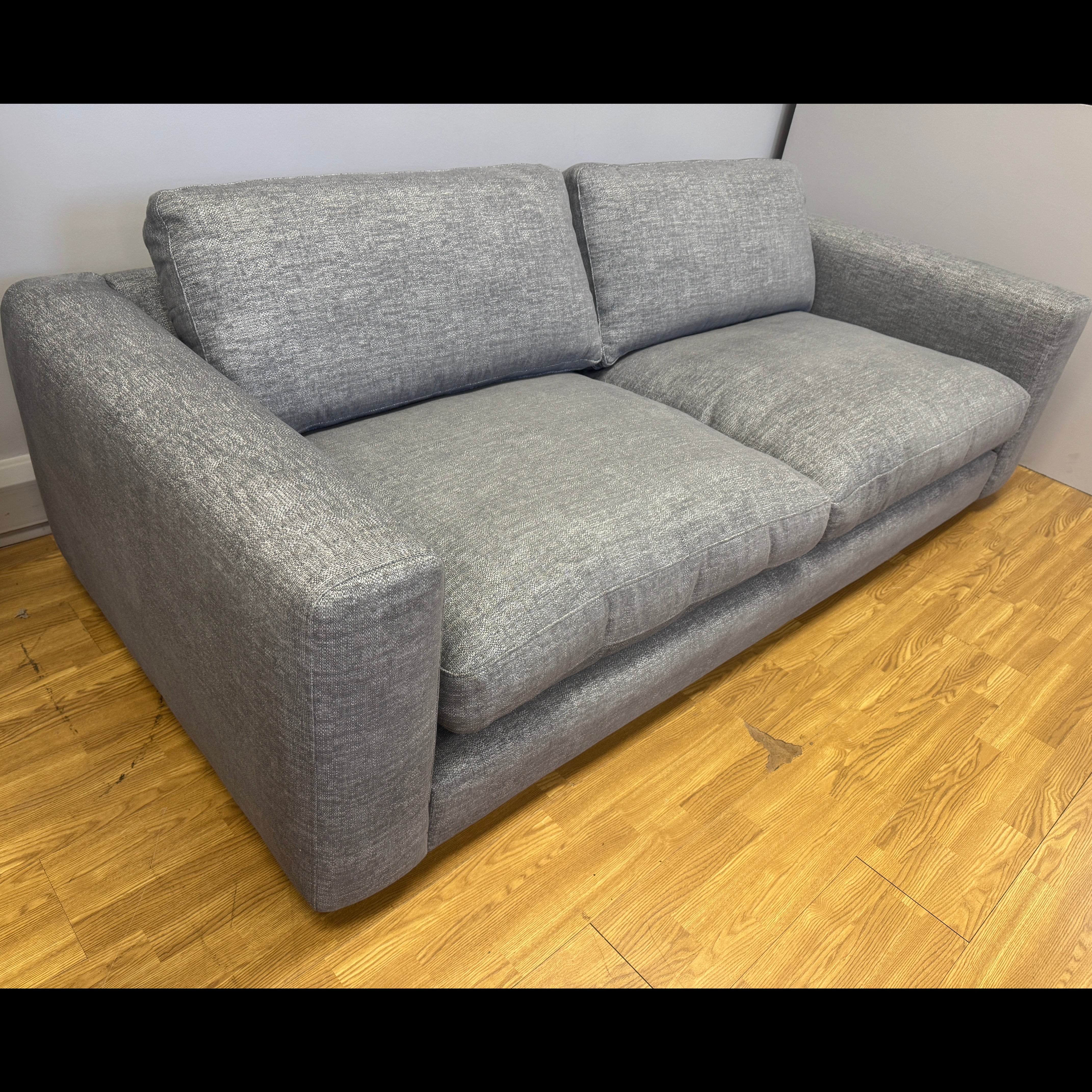 Jobber 4 seater standard back sofa in mid grey soft weave fabric