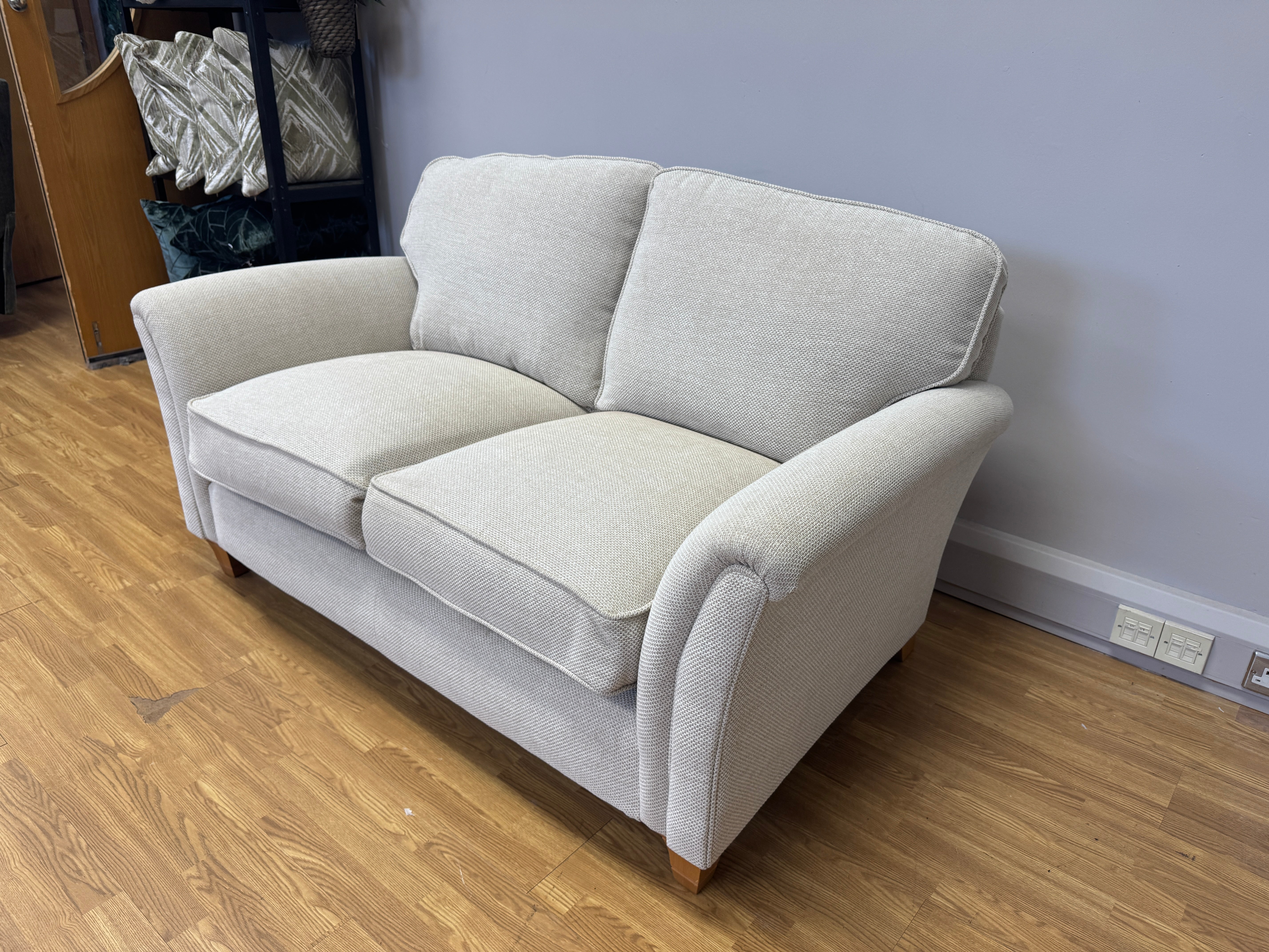 Parker Knoll Devonshire 2 seater standard back sofa in Caledonian Pebble fabric