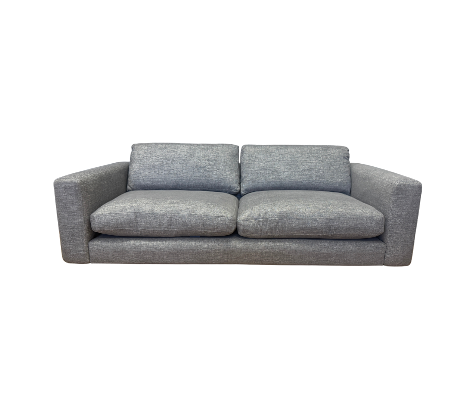 Jobber 4 seater standard back sofa in mid grey soft weave fabric