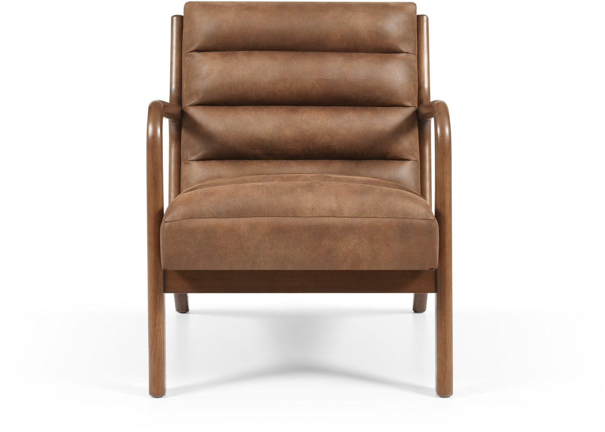 Inca ribbed accent chair with Walnut frame