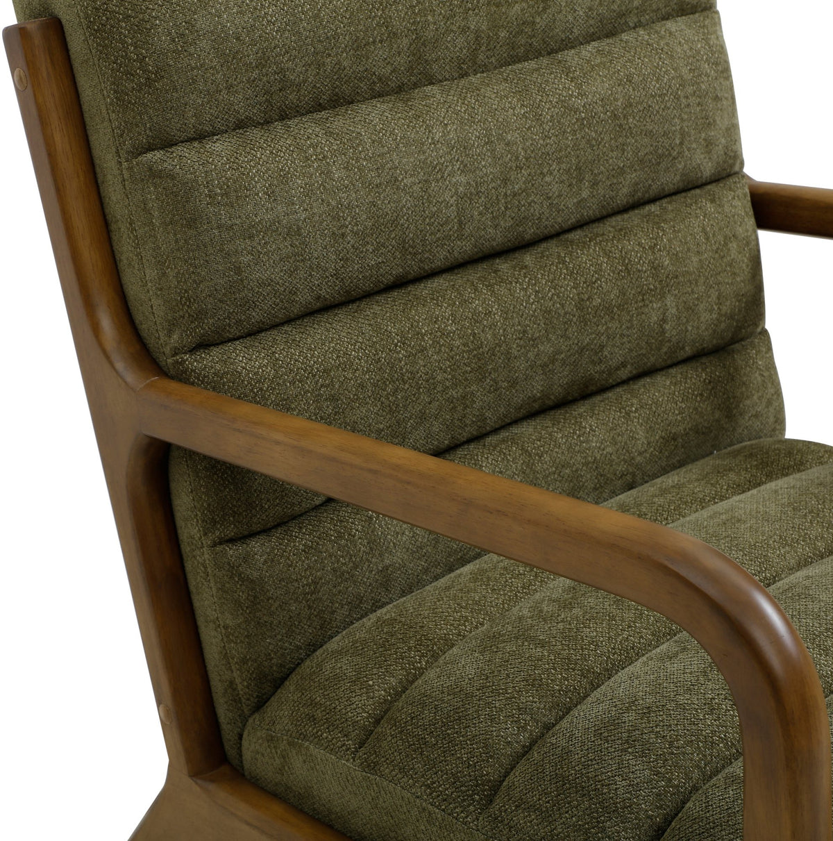Inca ribbed accent chair with Walnut frame