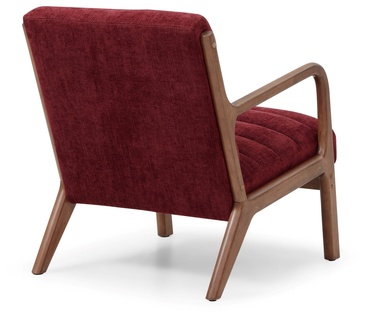 Inca ribbed accent chair with Walnut frame