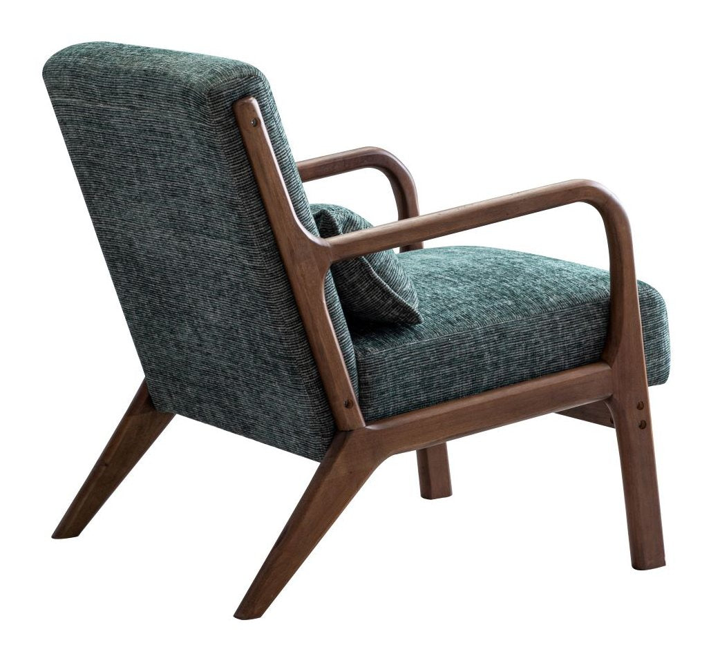 Inca plain accent chair with Walnut frame