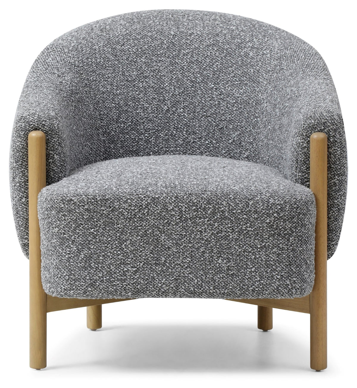 Suzie barrel style chair in Luxe boucle