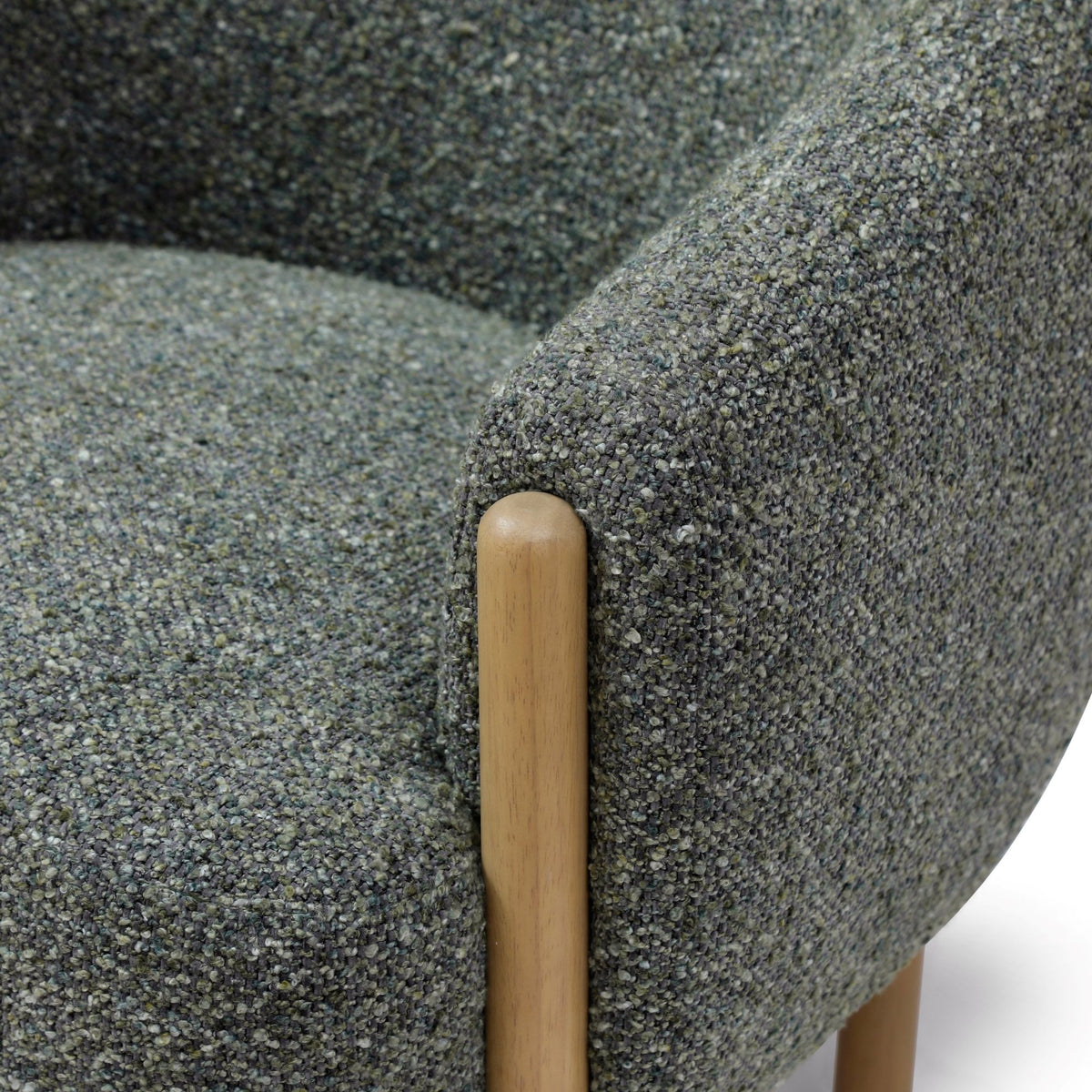 Suzie barrel style chair in Luxe boucle