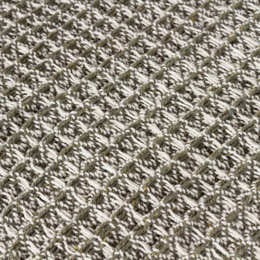 Lorne two tone waffle throw in lichen 150 x 200cm