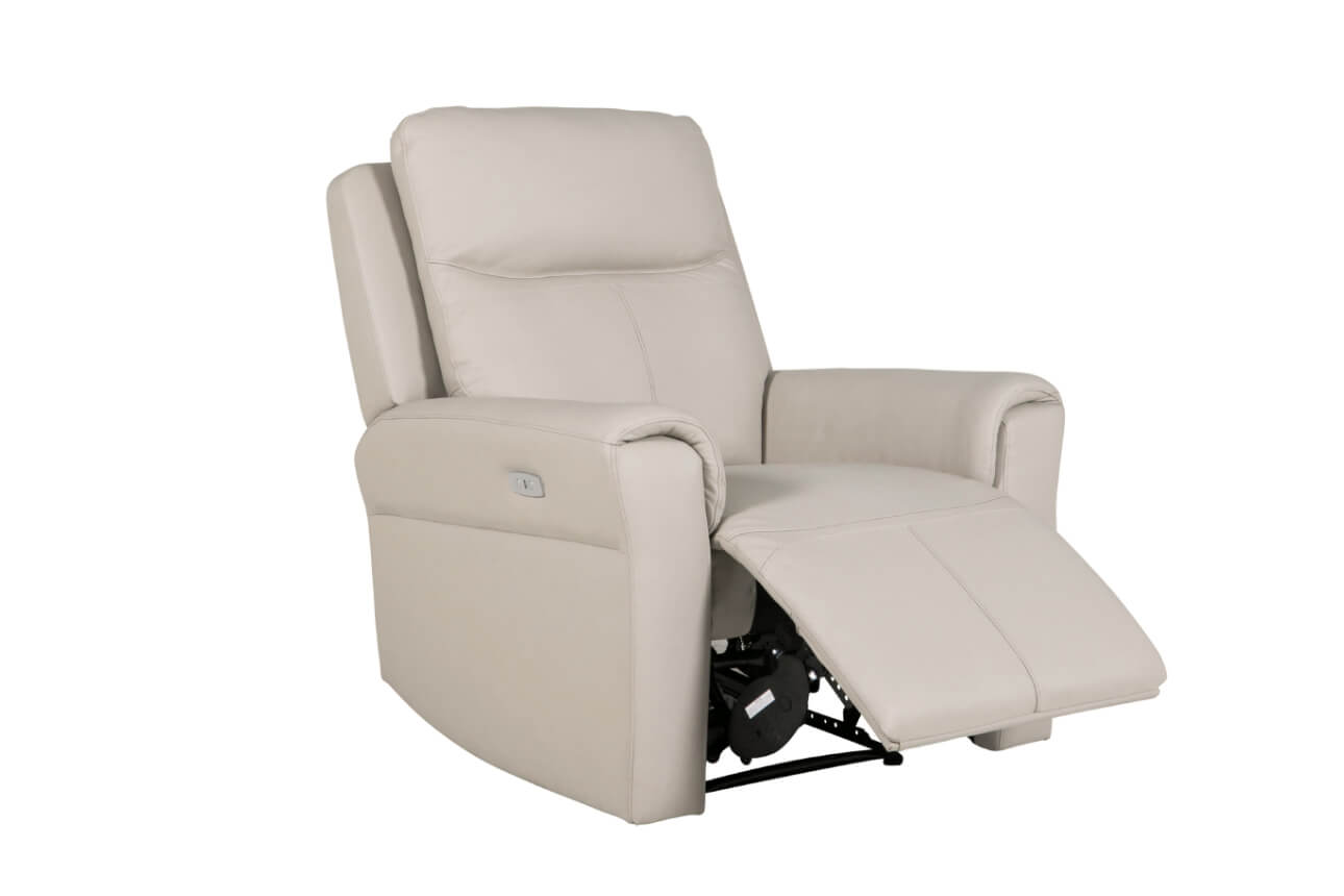 Rennie electric reclining Armchair in Ash Grey leather