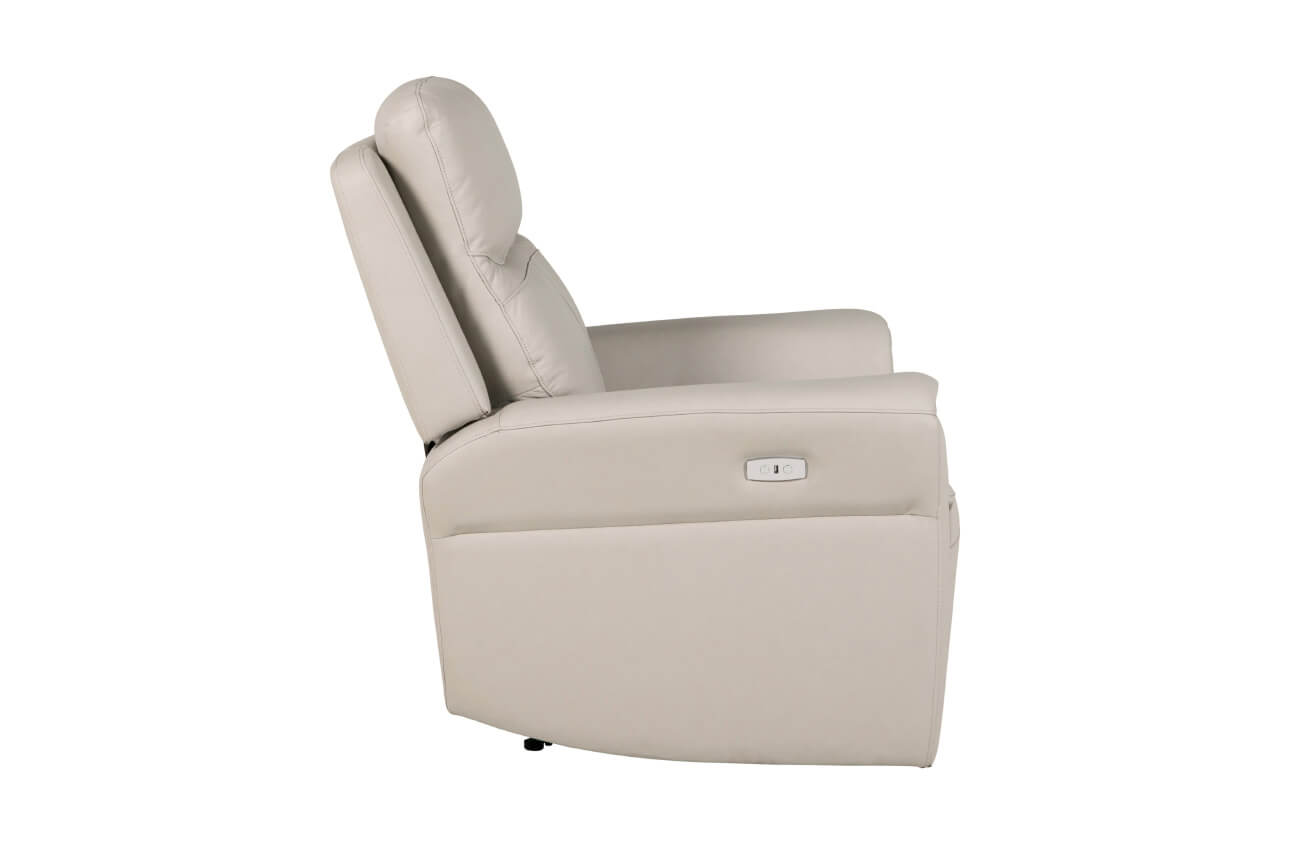 Rennie electric reclining Armchair in Ash Grey leather