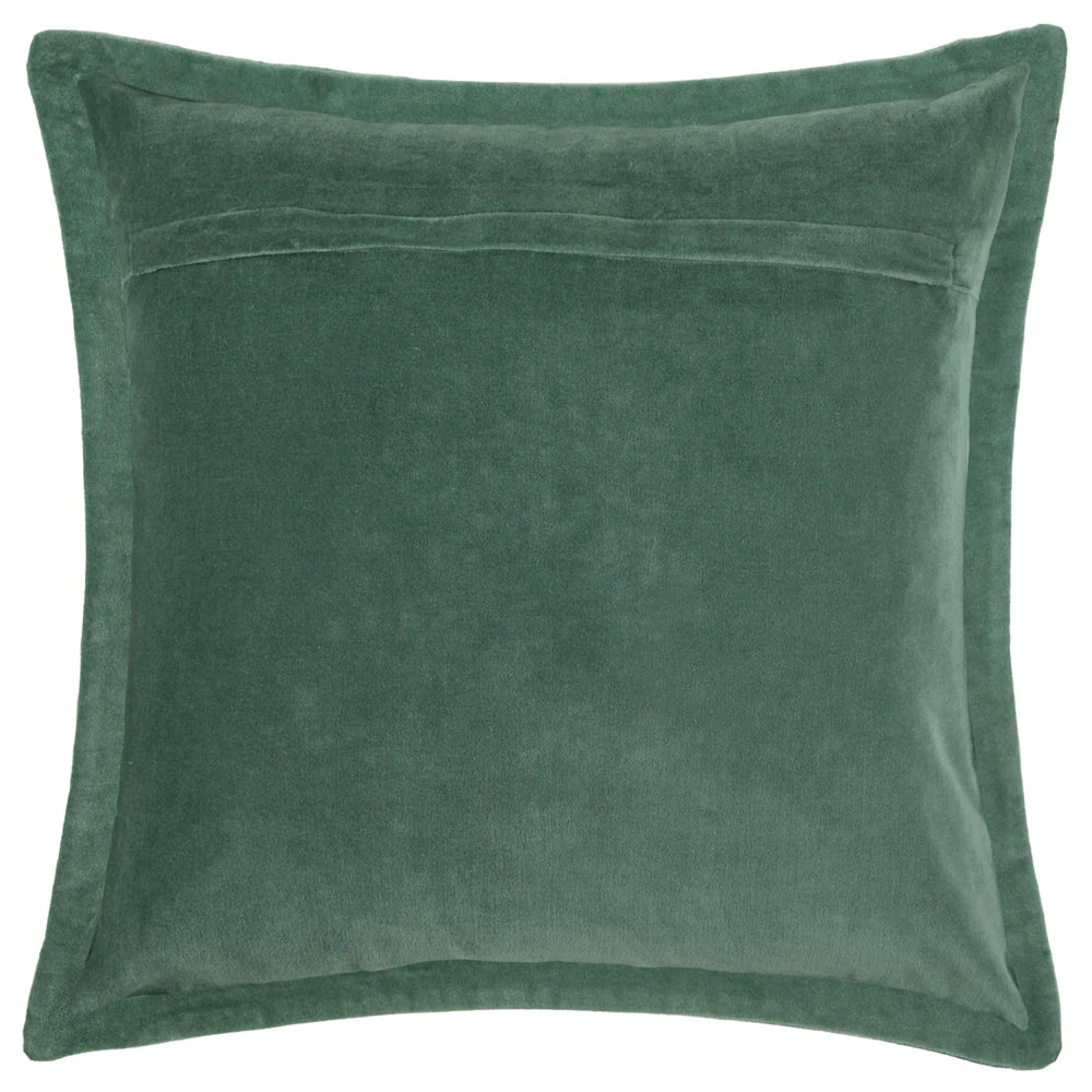 Waghoba Embroidered Leopard feather Cushion 55cm x 55cm Aqua