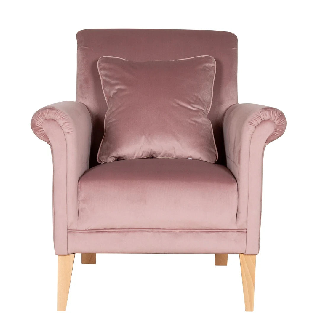 York petite accent chair in cream boucle fabric