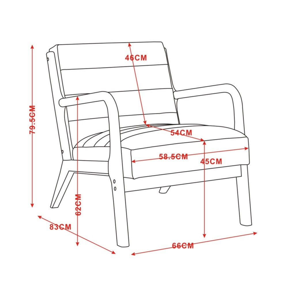 Inca ribbed accent chair with Walnut frame