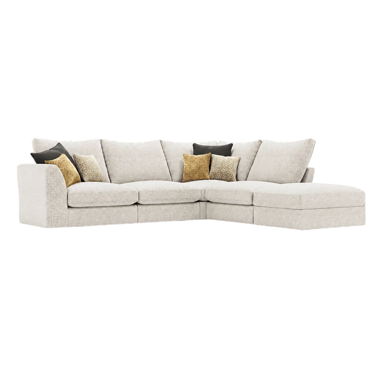 Morris left or right facing large open chaise sofa with footstool