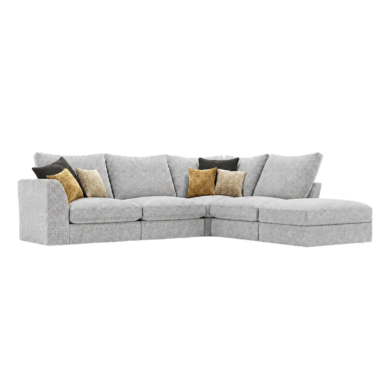Morris left or right facing large open chaise sofa with footstool