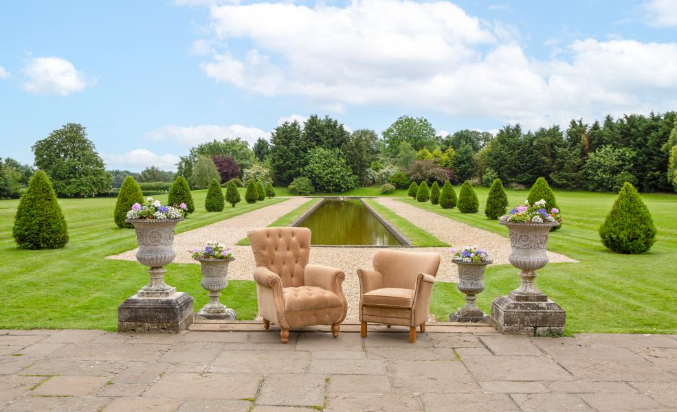 Donegal high back accent chair in Butterscotch velvet
