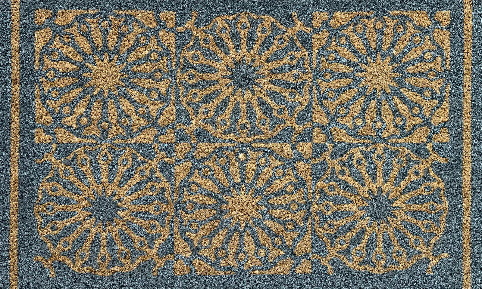 RHS Bloom Collection Coir Door mat in Starburst grey