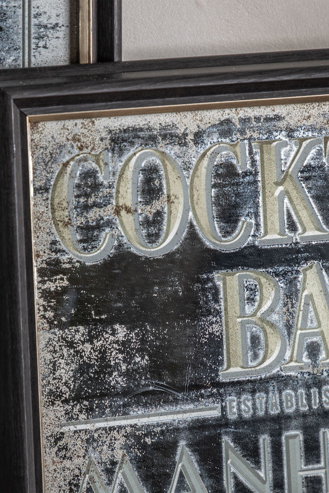 Cocktail Mirror framed wall art 40 x 110cm