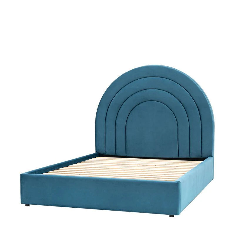 Arc Kingsize Bedframe - available in Green, Red, Blue & Grey velvet