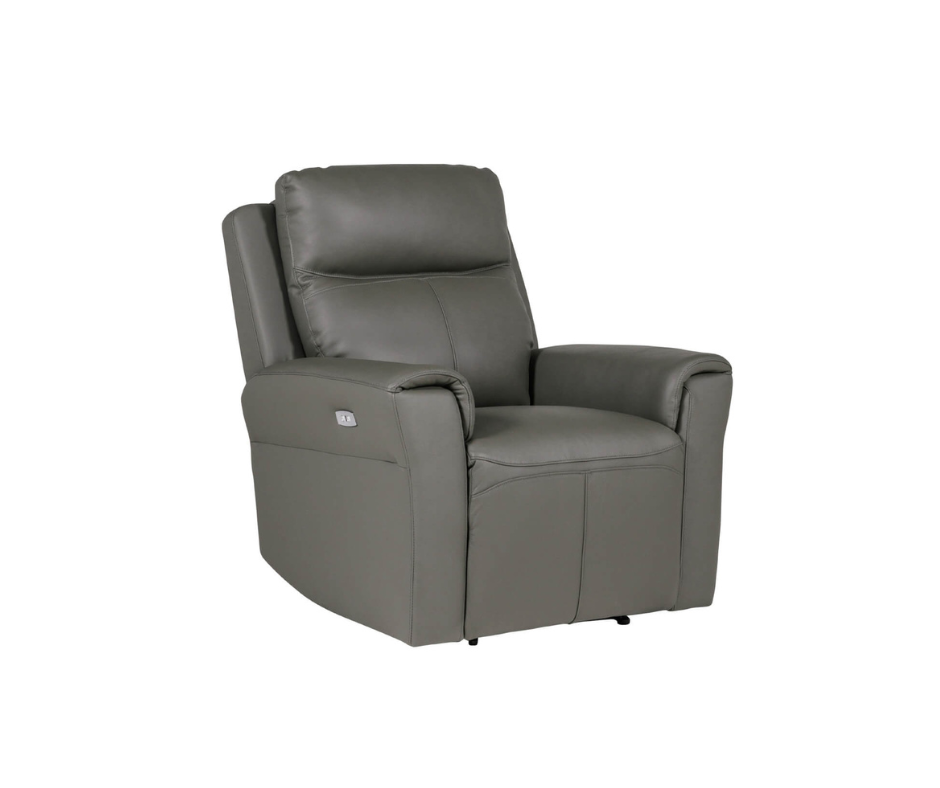 Rennie electric reclining Armchair in Ash Grey leather