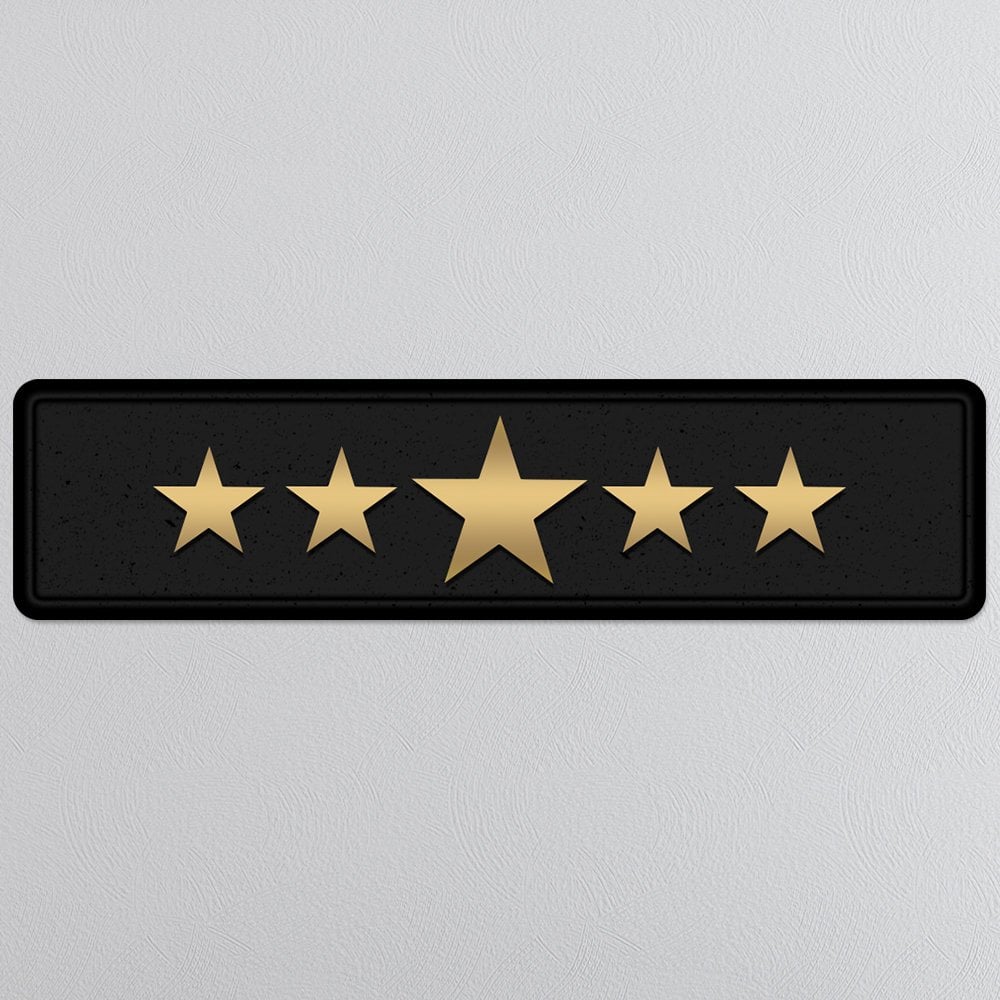Street Sign Metallic 5 STARS Black / Gold