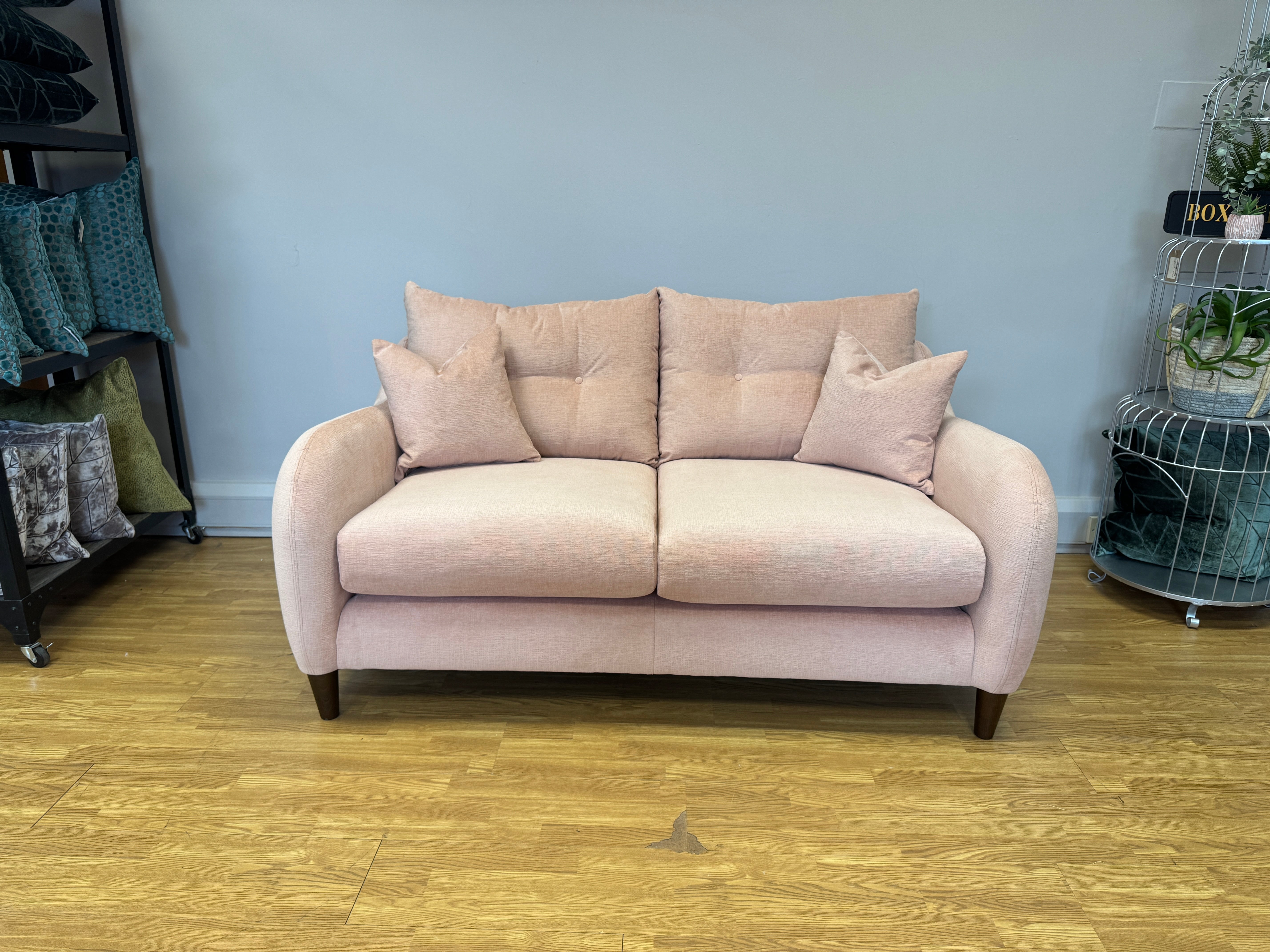 Ambleside 2 seater standard back sofa in Vogue Dusty Pink fabric