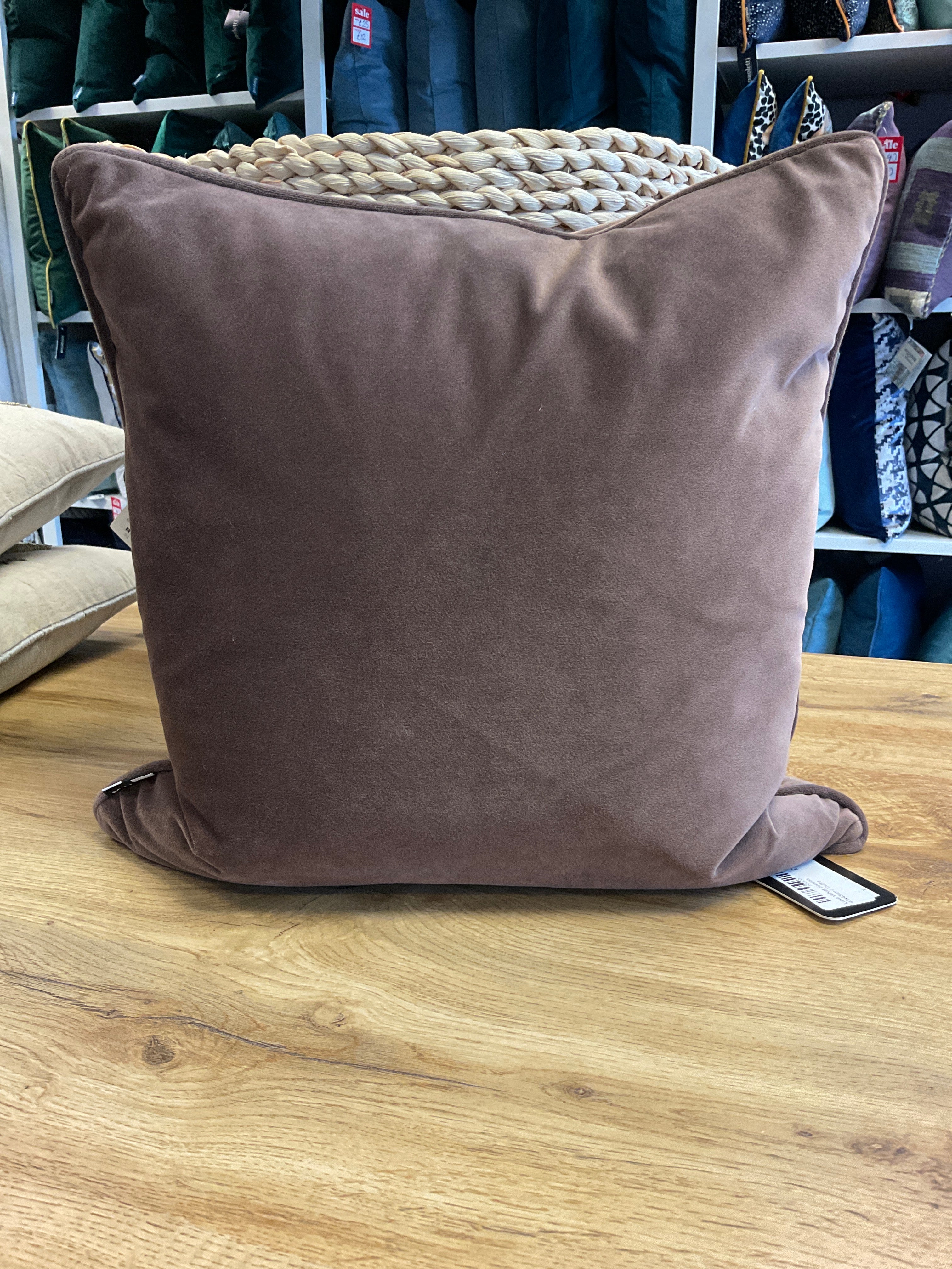 Luxe plain velvet cushion - Truffle 45 X 45CM