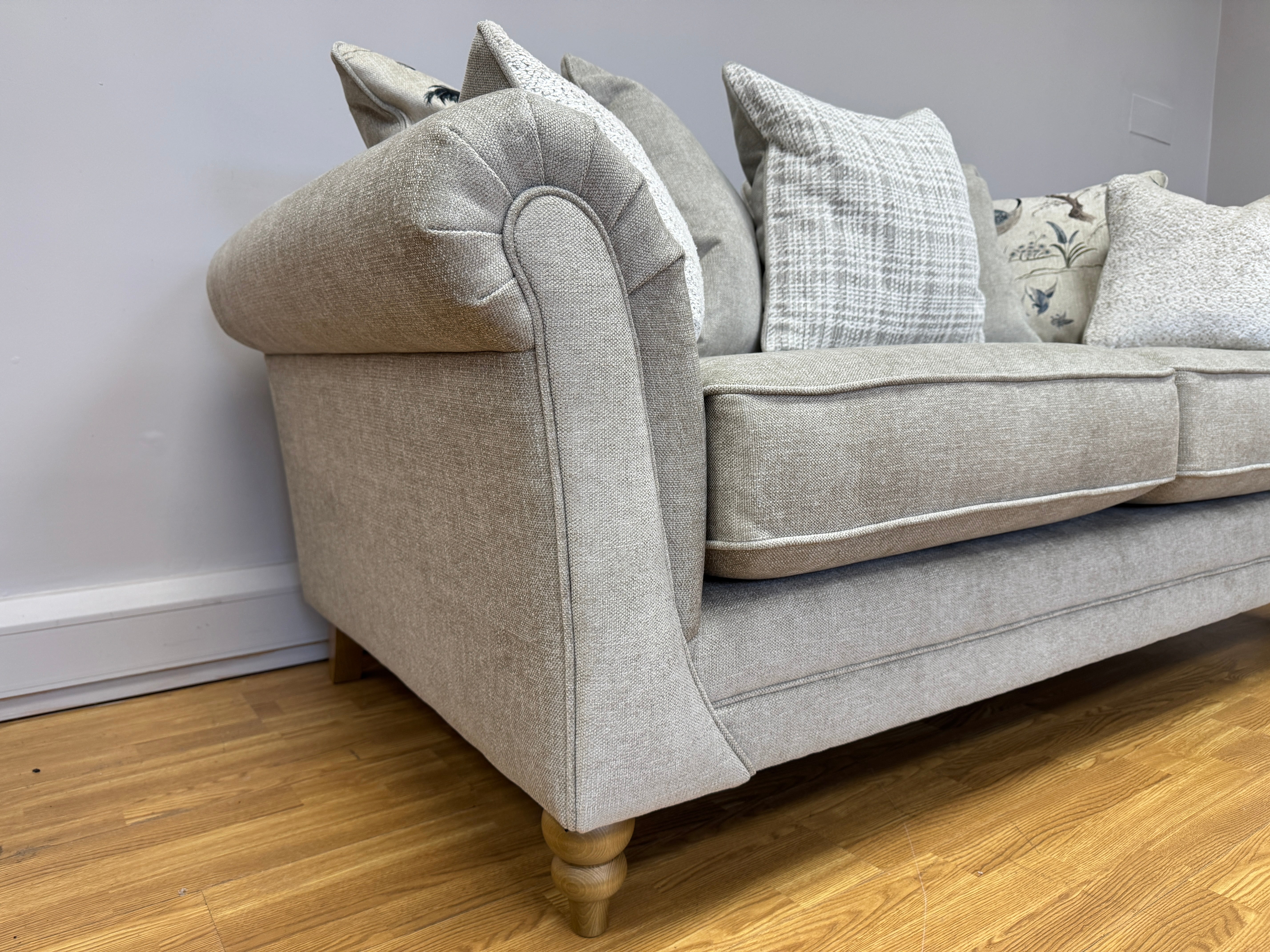 Danbury 3 seater standard back sofa in Marlon Natural fabric