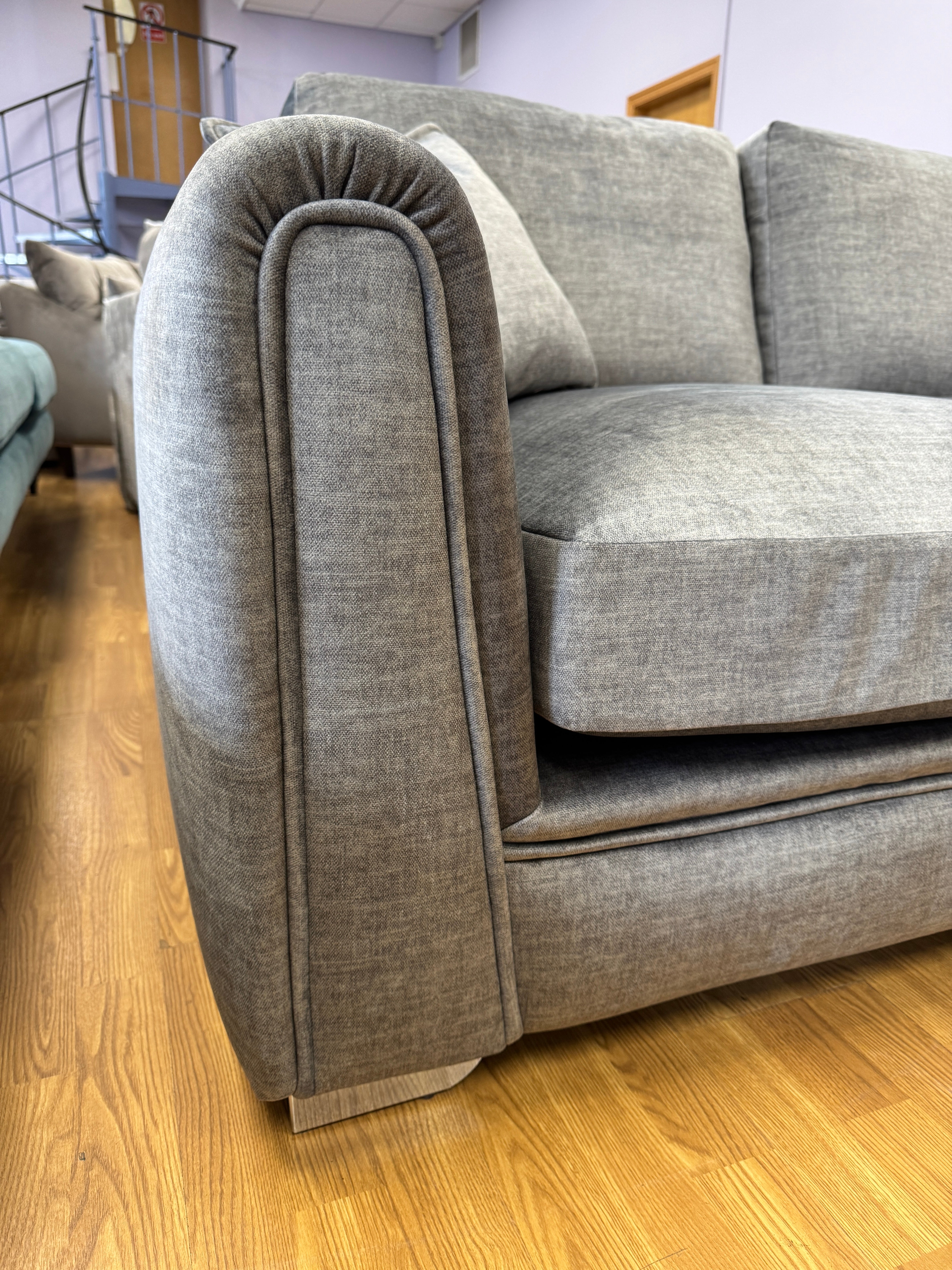Kingham 2 seater sofa in Dalia dark grey velvet fabric